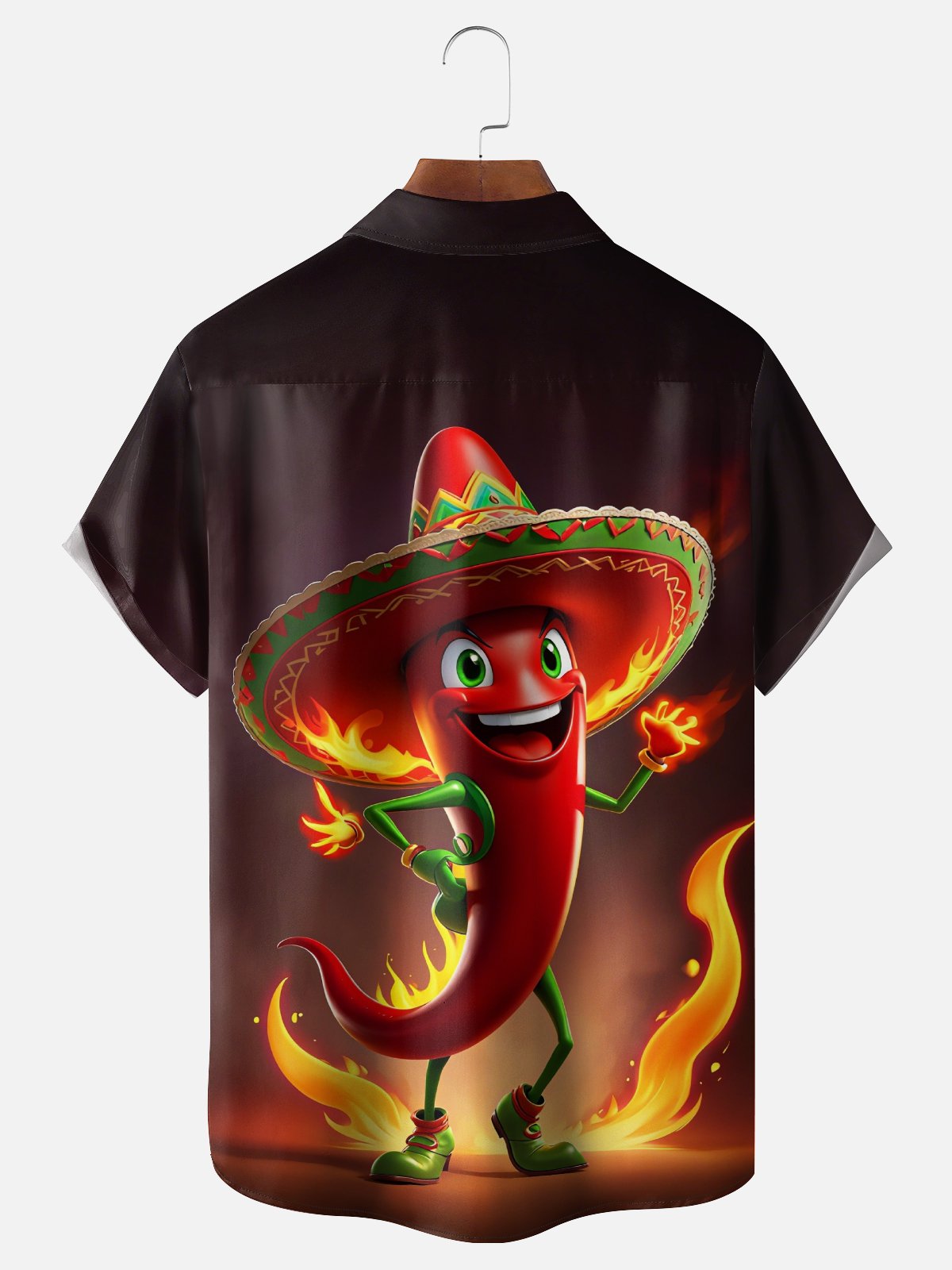 Moisture-Wicking Mexican Culture Chili Chest Pocket Hawaiian Shirt