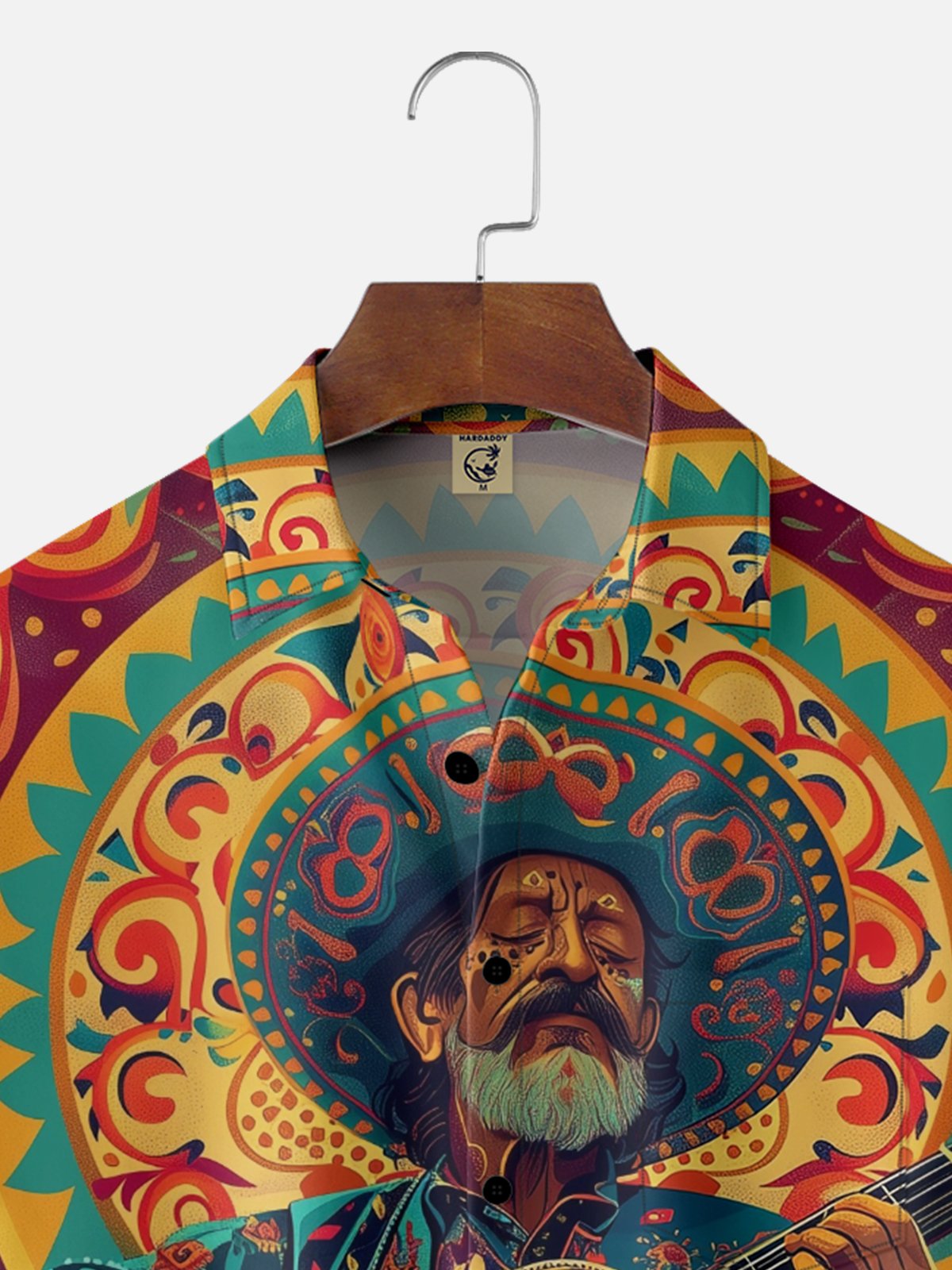 Moisture-wicking Day Of The Dead Guitar Chest Pocket Casual Shirt