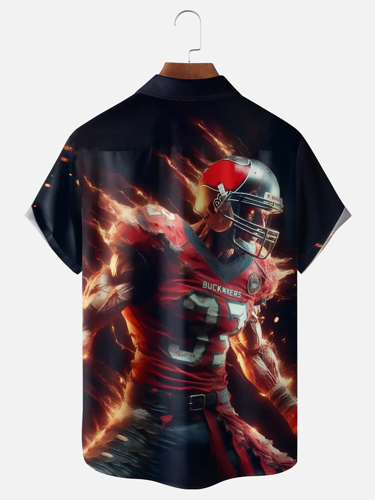 Moisture-wicking American Football Pittsburgh Art Pirates Fun Chest Pocket Casual Shirt