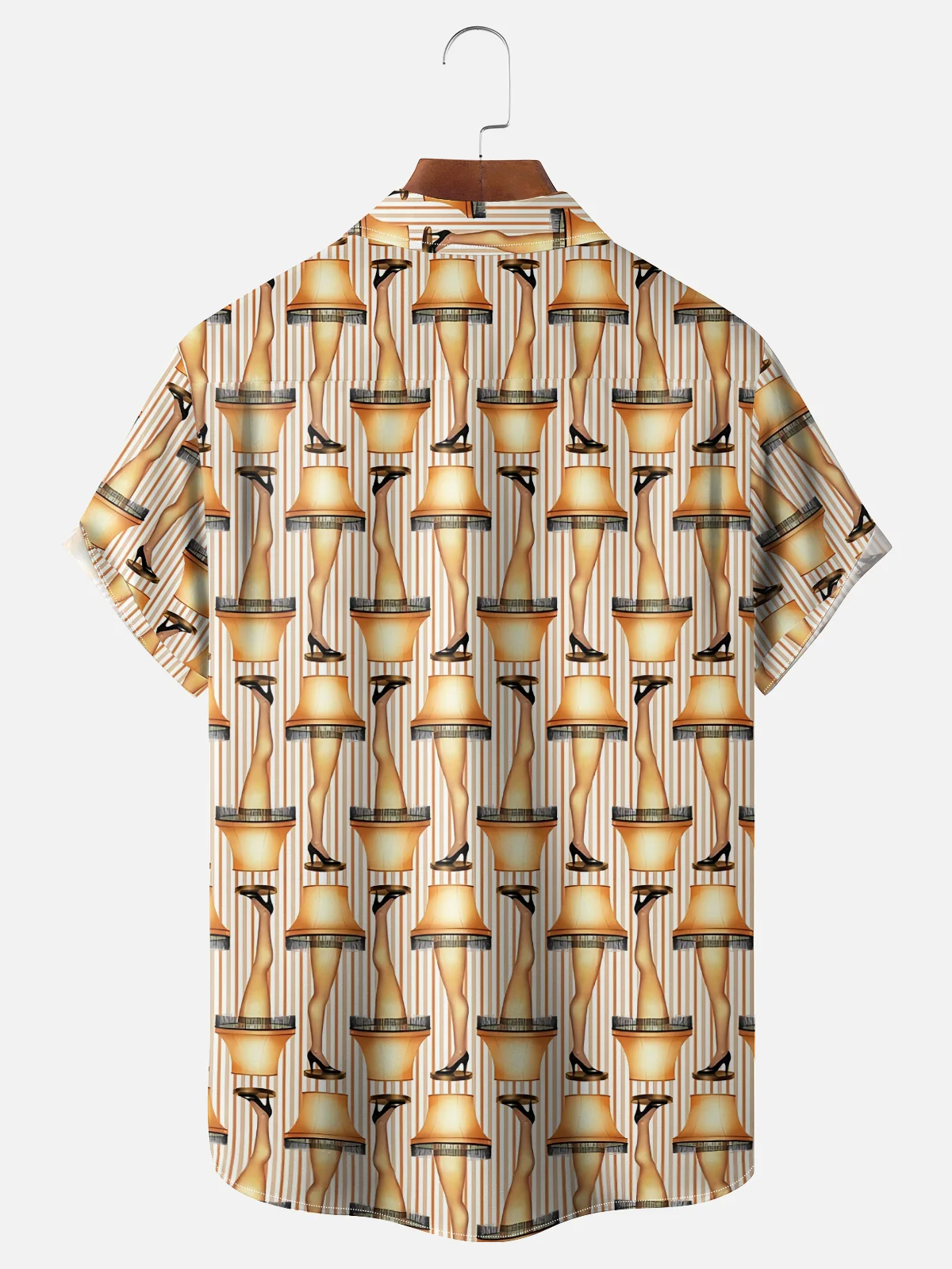 Moisture-Wicking Christmas Leg Lights Chest Pocket Hawaiian Shirt