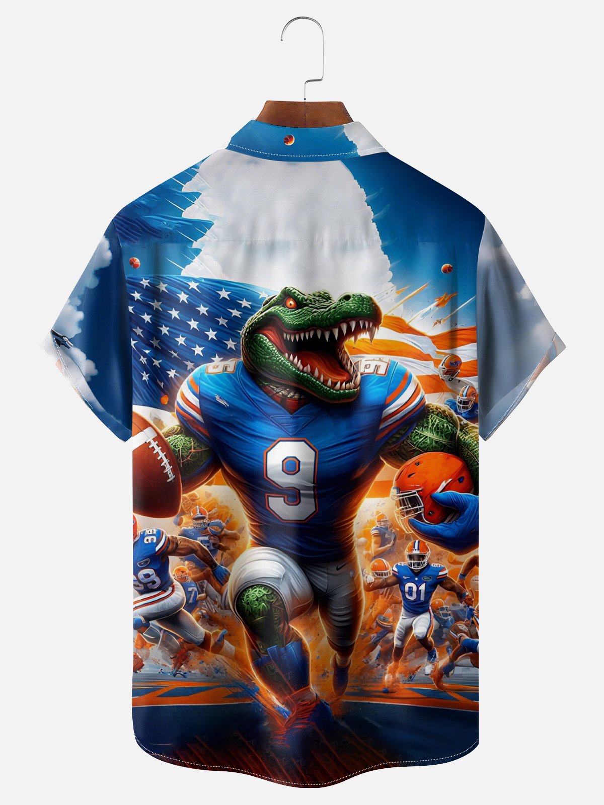 Moisture-wicking American Football Florida Art Gators Funny Chest Pocket Casual Shirt