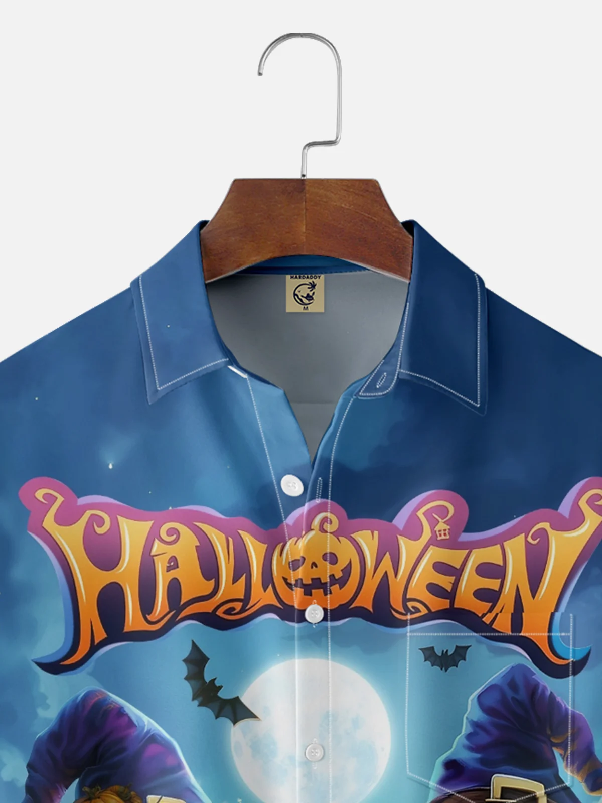 Moisture-wicking Halloween Gnome Pumpkin Chest Pocket Casual Shirt