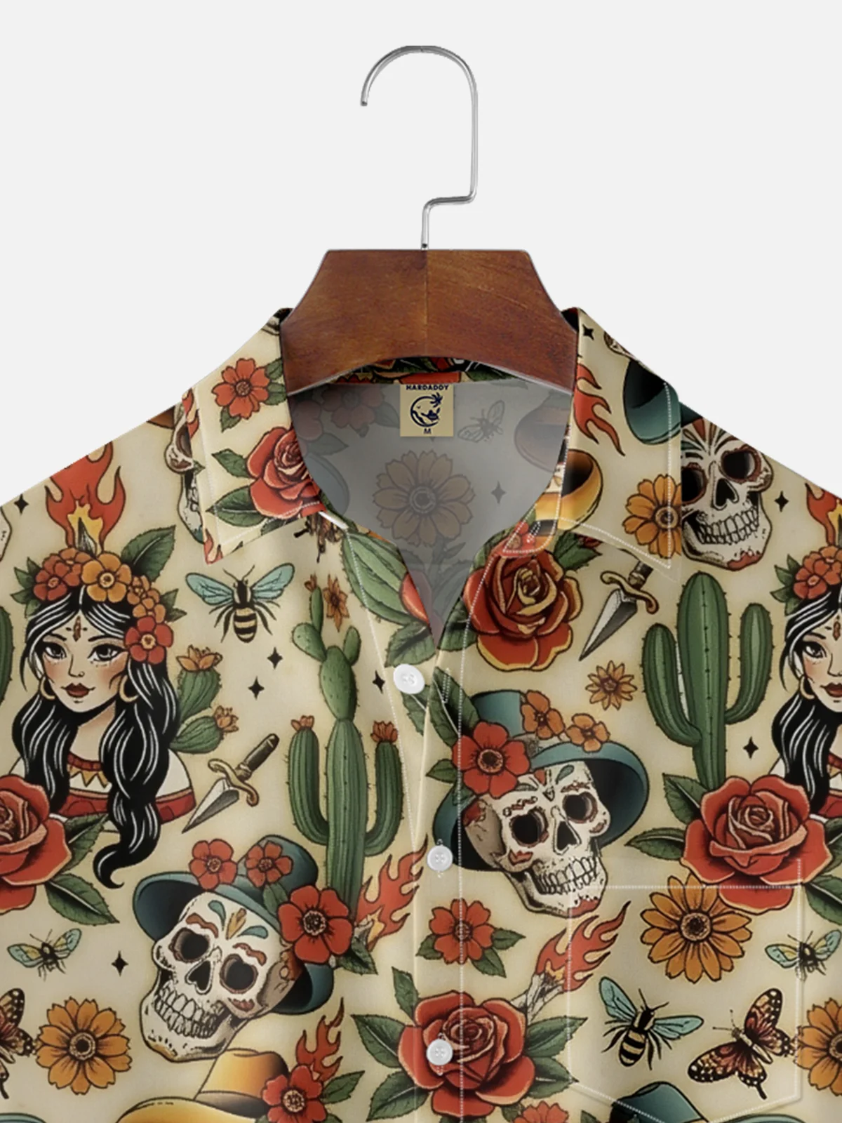 Moisture-wicking Day Of The Dead Skeletons Chest Pocket Casual Shirt