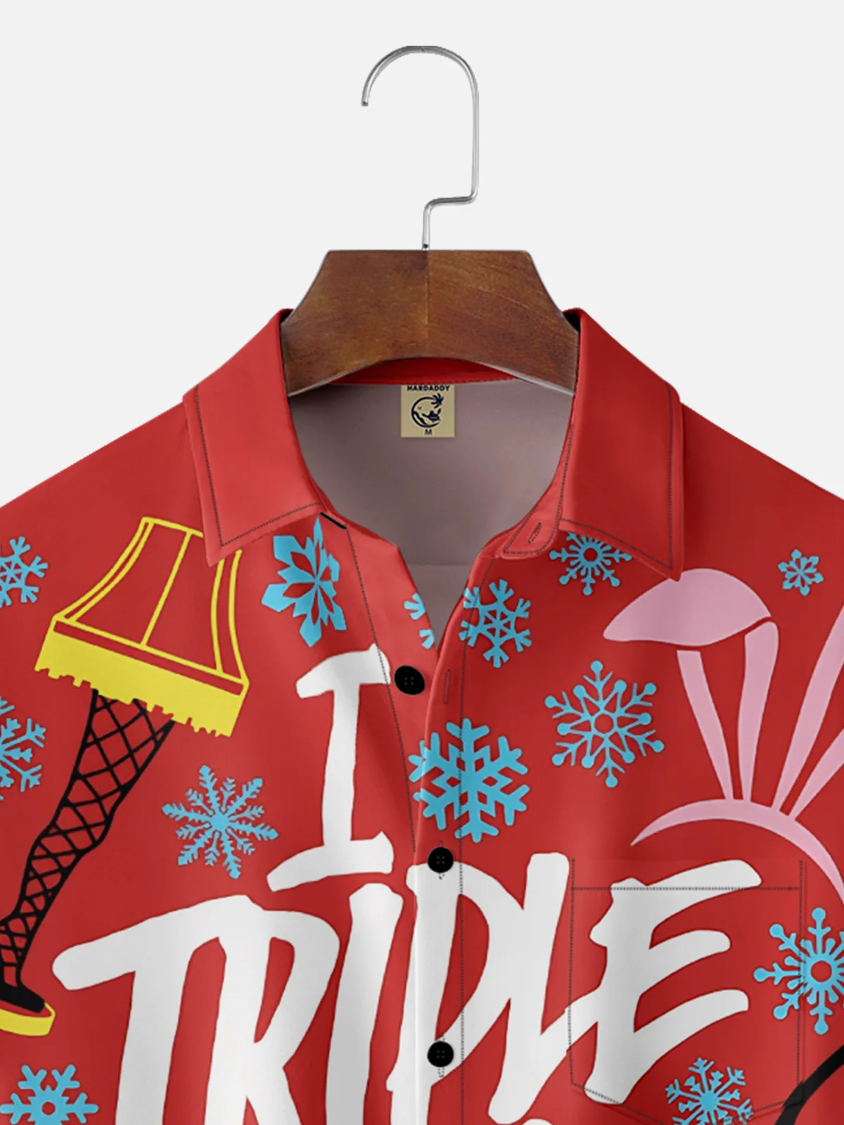 Moisture-Wicking Christmas Christmas Story Leg Lamp Chest Pocket Hawaiian Shirt