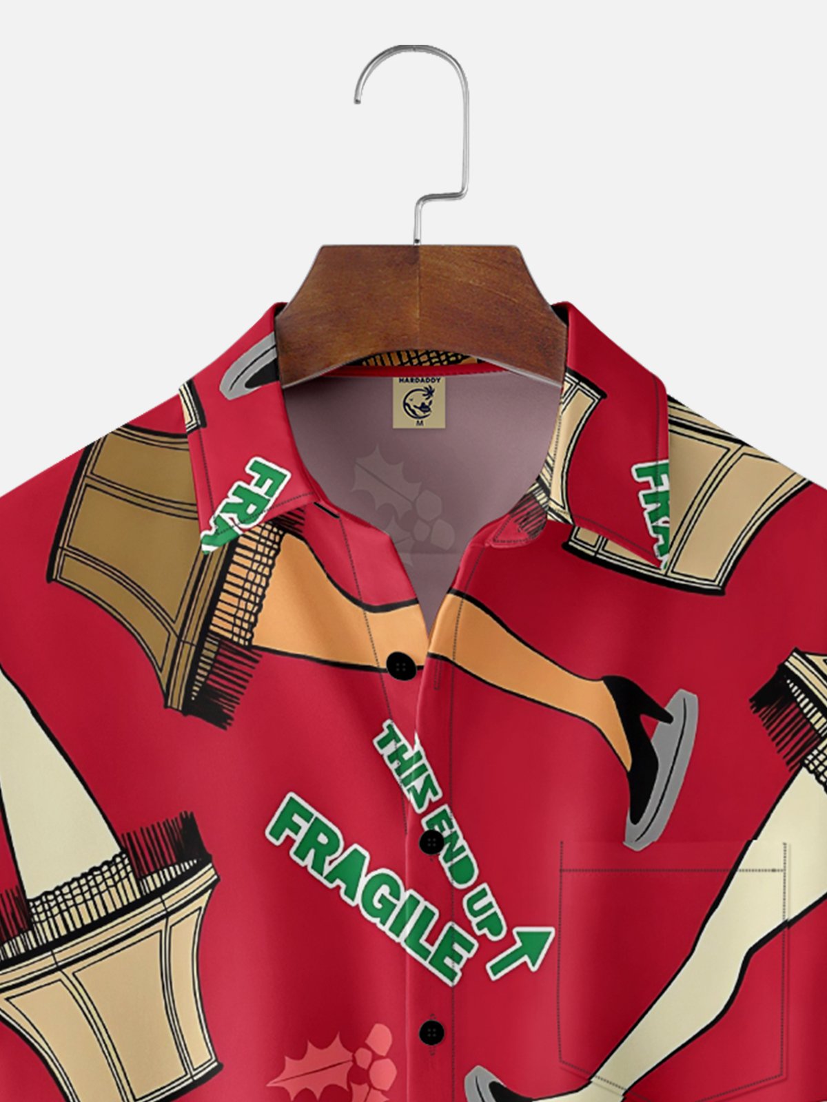 Moisture-Wicking Christmas Christmas Story Leg Lamp Chest Pocket Hawaiian Shirt