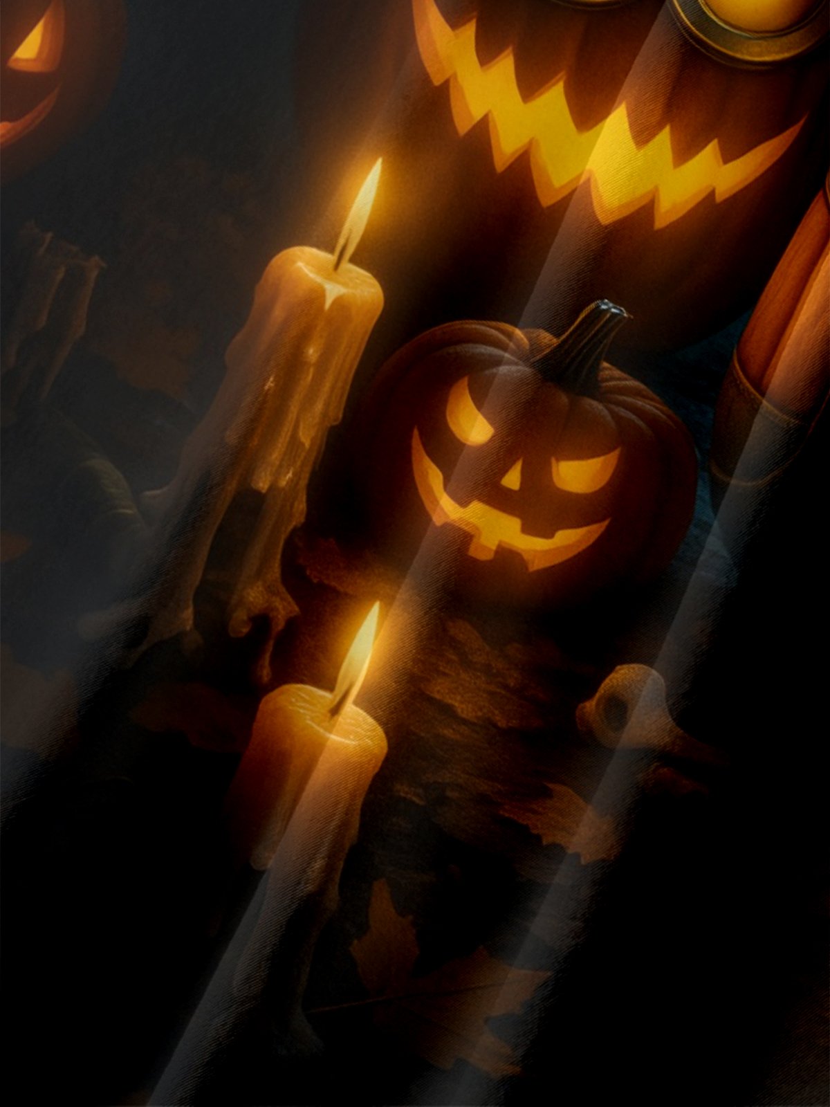 Moisture-wicking Halloween Pumpkin Chest Pocket Casual Shirt