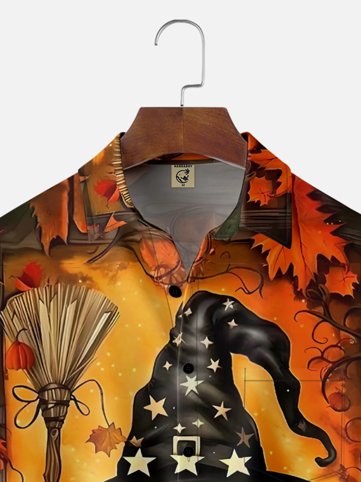 Moisture-Wicking Halloween Pumpkin Gnome Chest Pocket Hawaiian Shirt