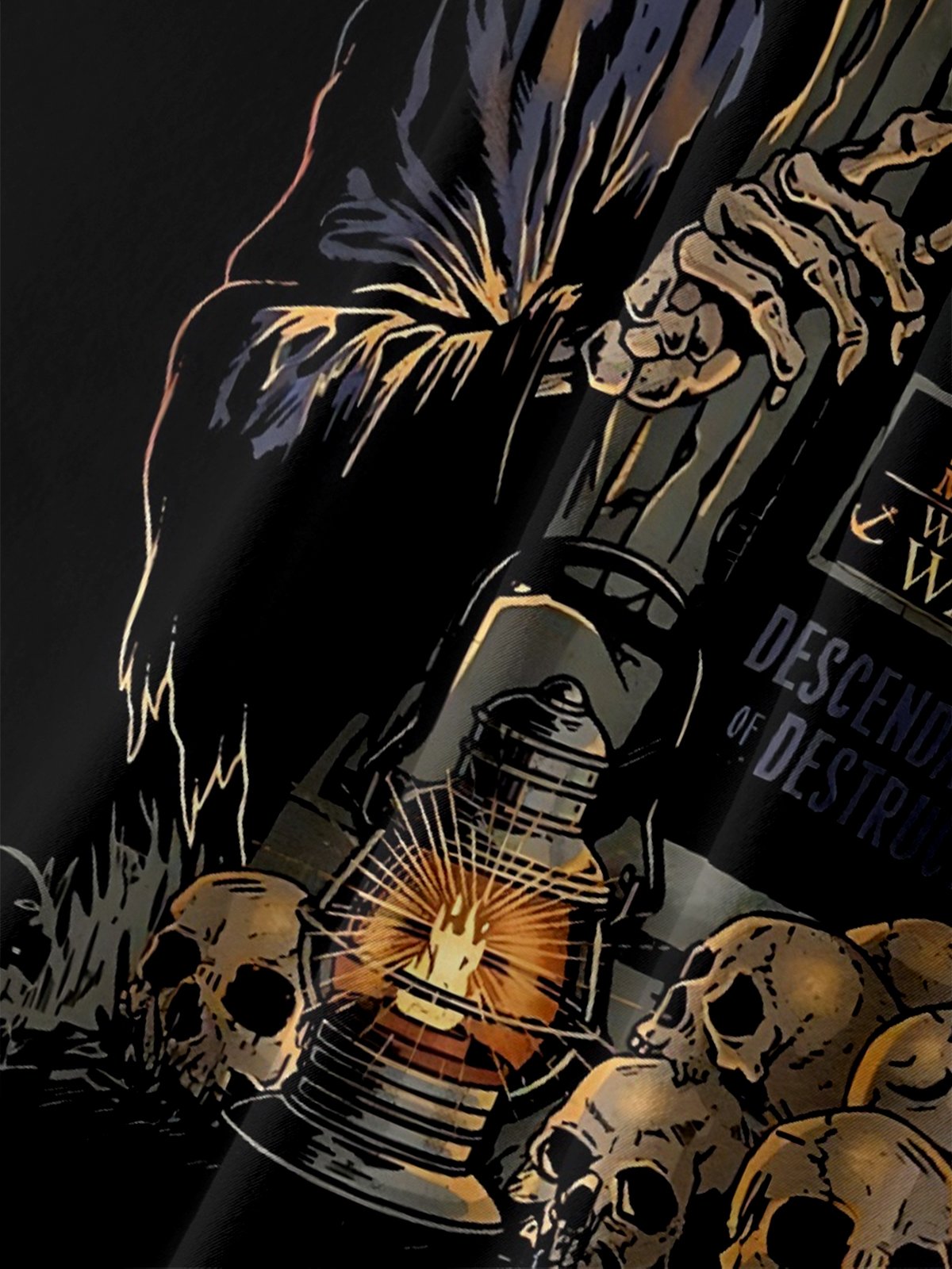 Moisture-Wicking Halloween Pumpkin Skull Chest Pocket Hawaiian Shirt