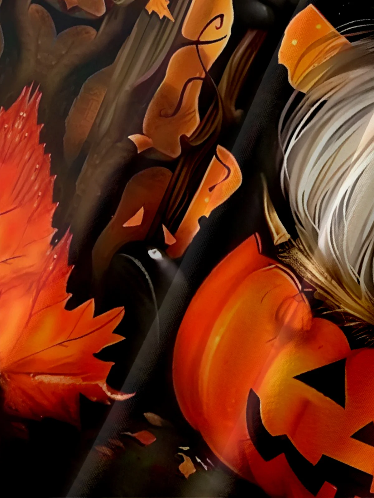 Moisture-Wicking Halloween Pumpkin Gnome Chest Pocket Hawaiian Shirt