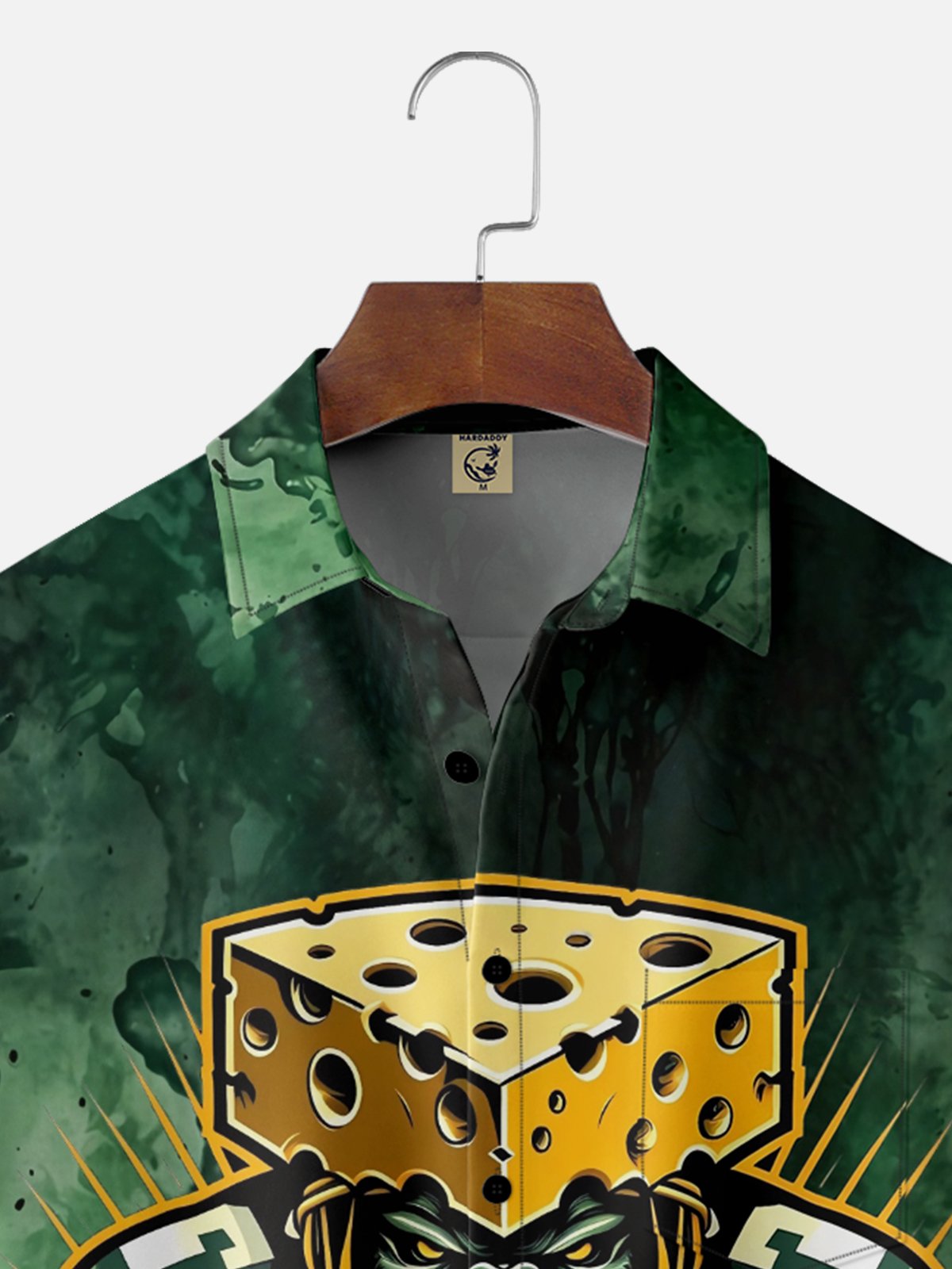 Moisture-wicking Cheesehead Football Sports Chest Pocket Casual Shirt