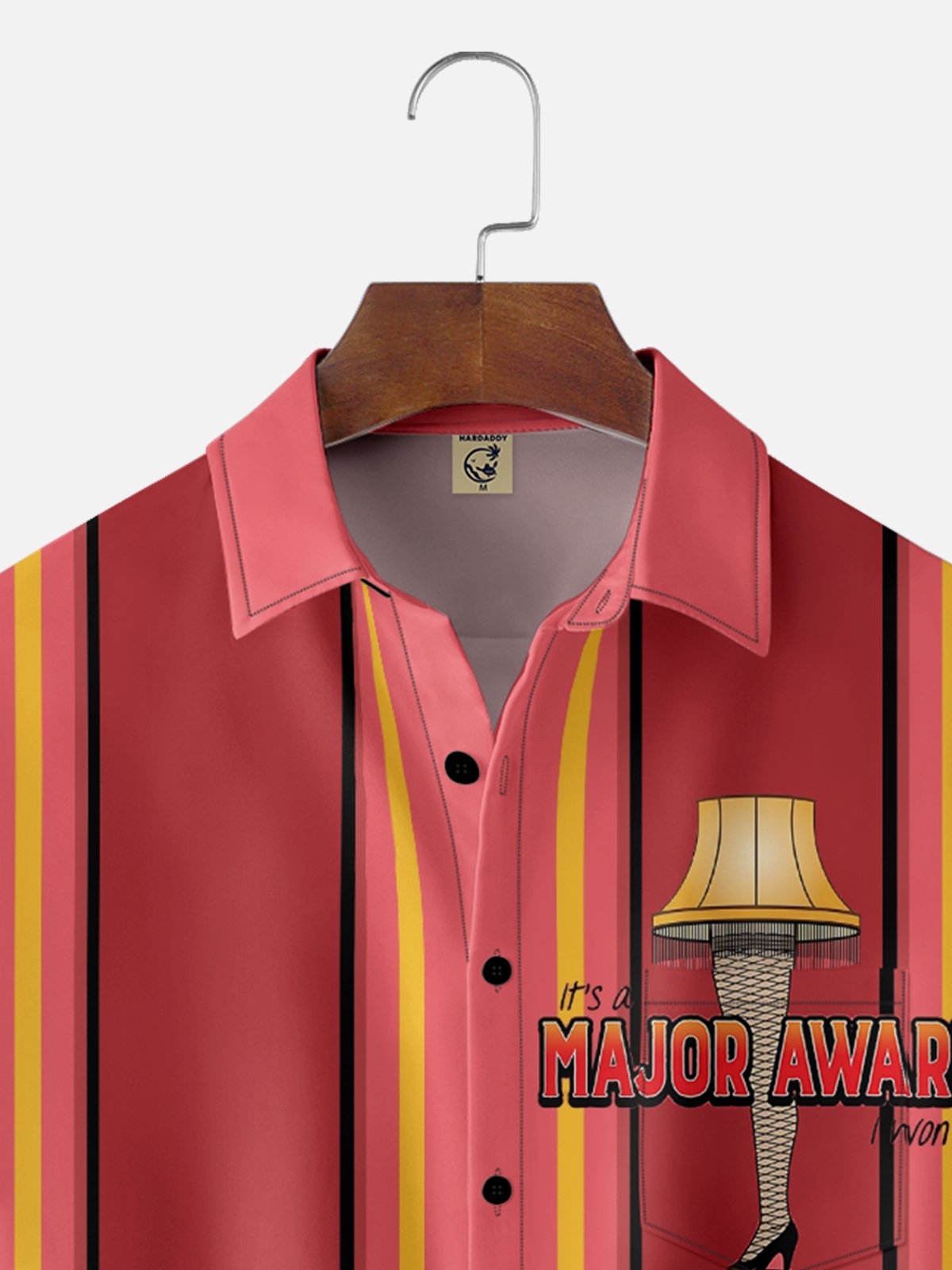 Moisture-Wicking Christmas Story Leg Lamp Chest Pocket Bowling Shirt