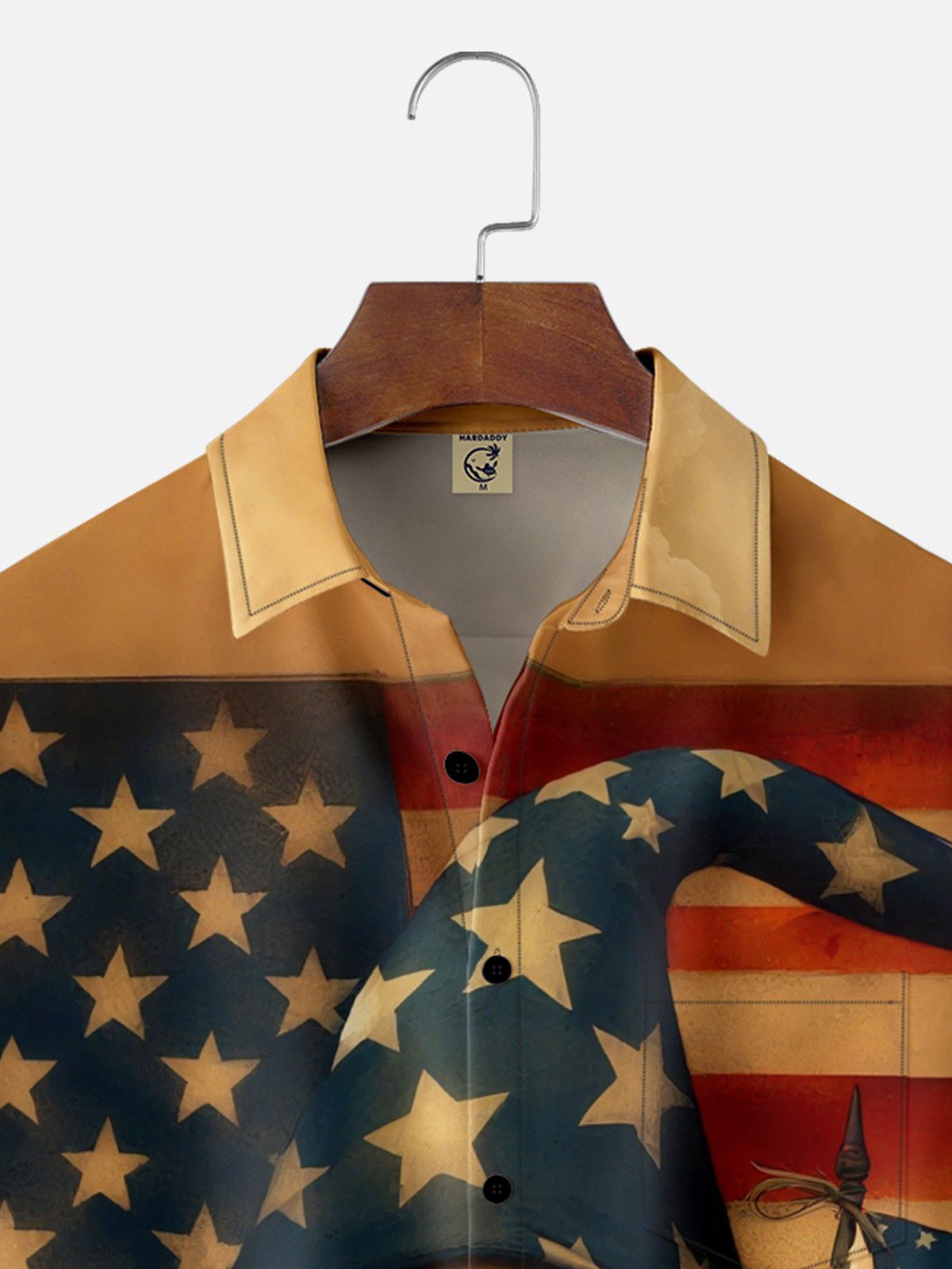 Moisture Wicking Veterans Day American Flag Gnome Chest Pocket Hawaiian Shirt