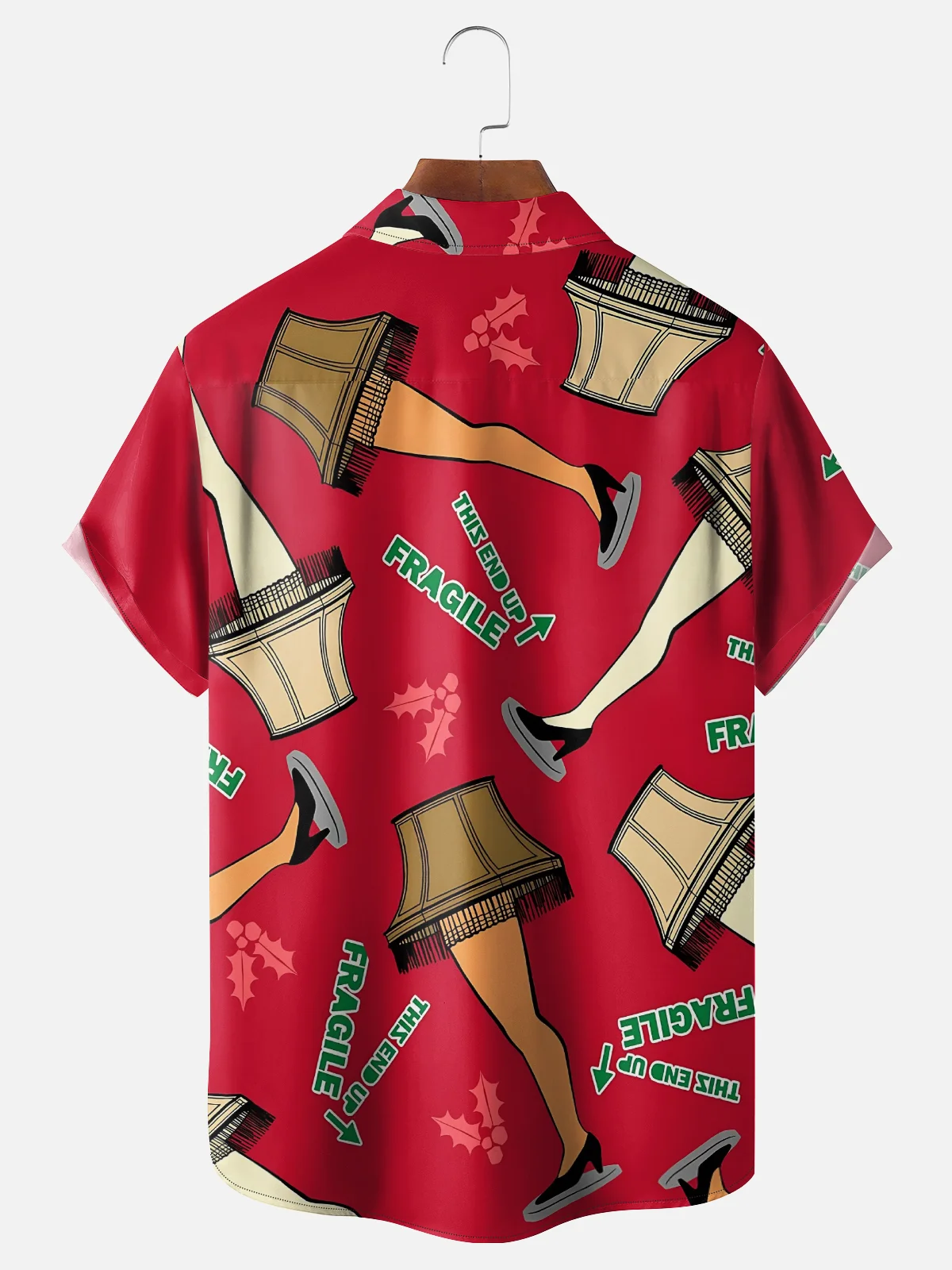 Moisture-Wicking Christmas Christmas Story Leg Lamp Chest Pocket Hawaiian Shirt
