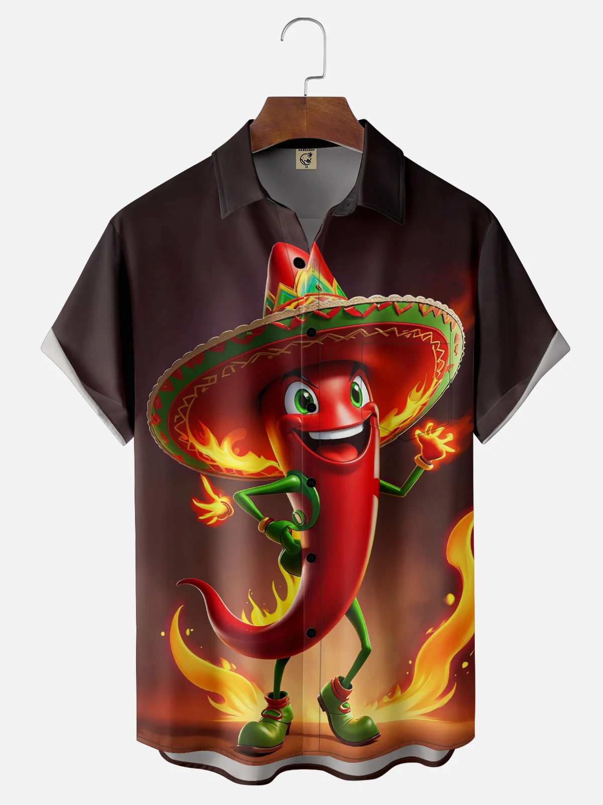 Moisture-Wicking Mexican Culture Chili Chest Pocket Hawaiian Shirt