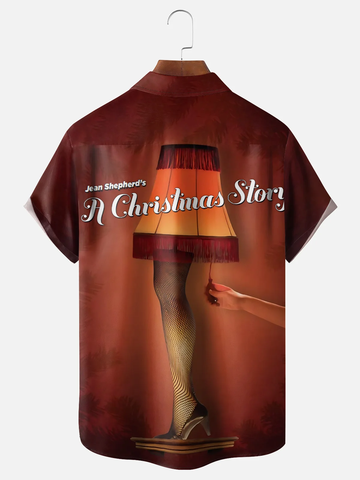 Moisture-Wicking Christmas Story Leg Lamp Chest Pocket Hawaiian Shirt