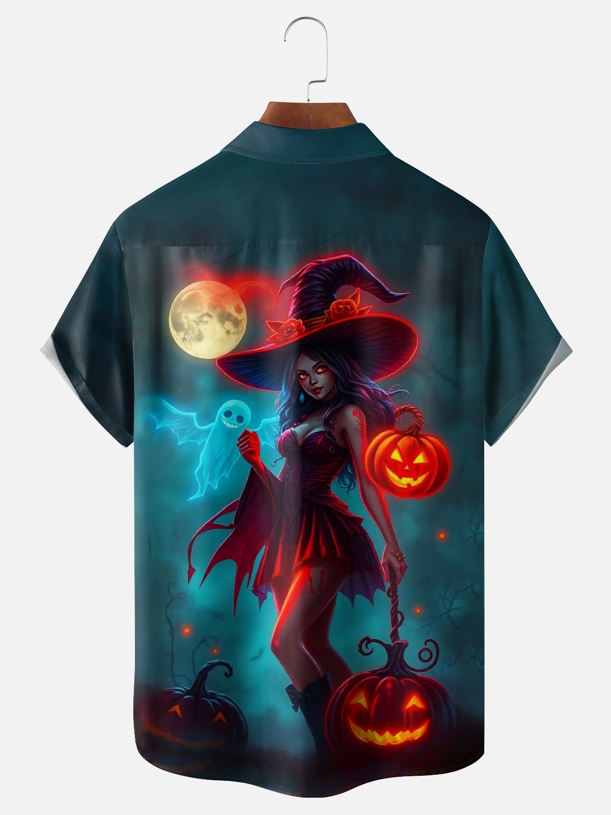 Moisture-wicking Halloween Beauty Chest Pocket Casual Shirt