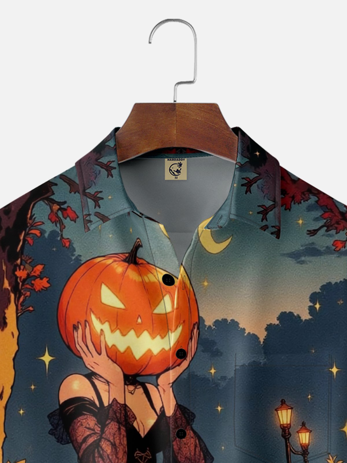 Moisture-wicking Pumpkin Beauty Chest Pocket Casual Shirt