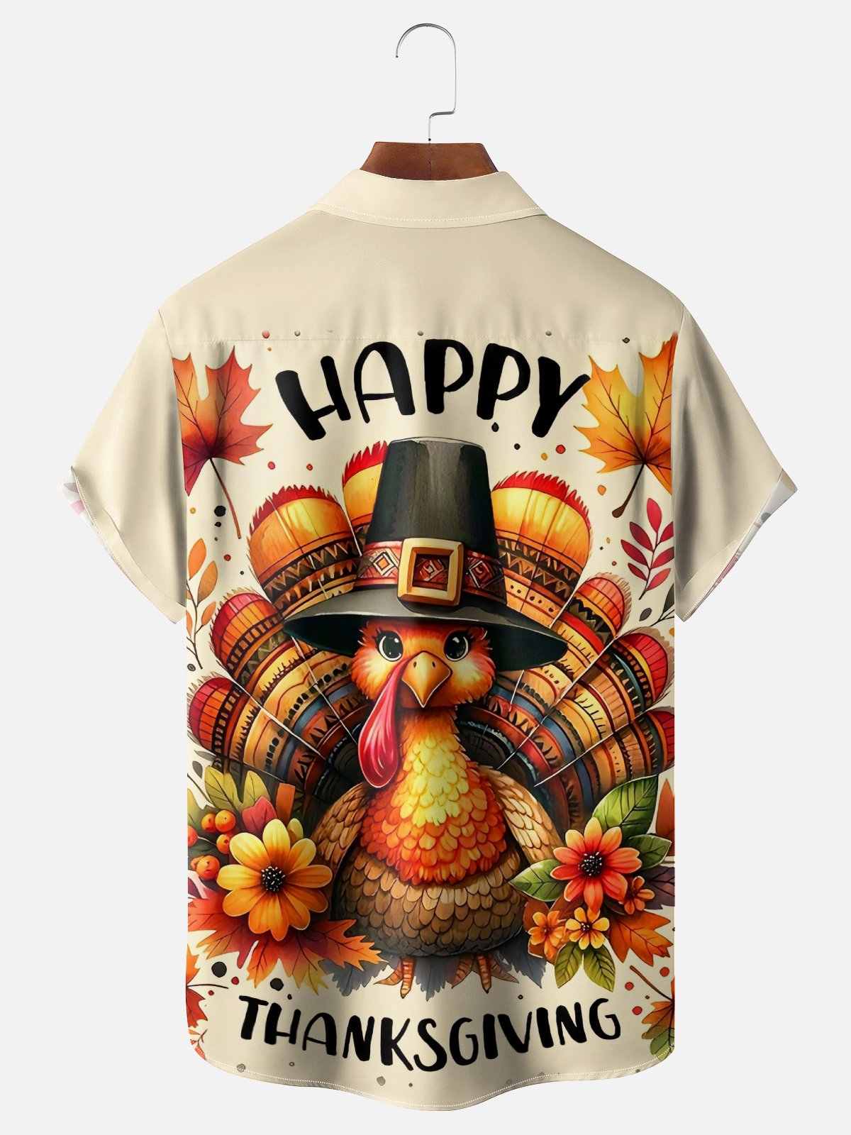 Moisture-wicking Thanksgiving Turkey Gobble Wobble Chest Pocket Casual Shirt