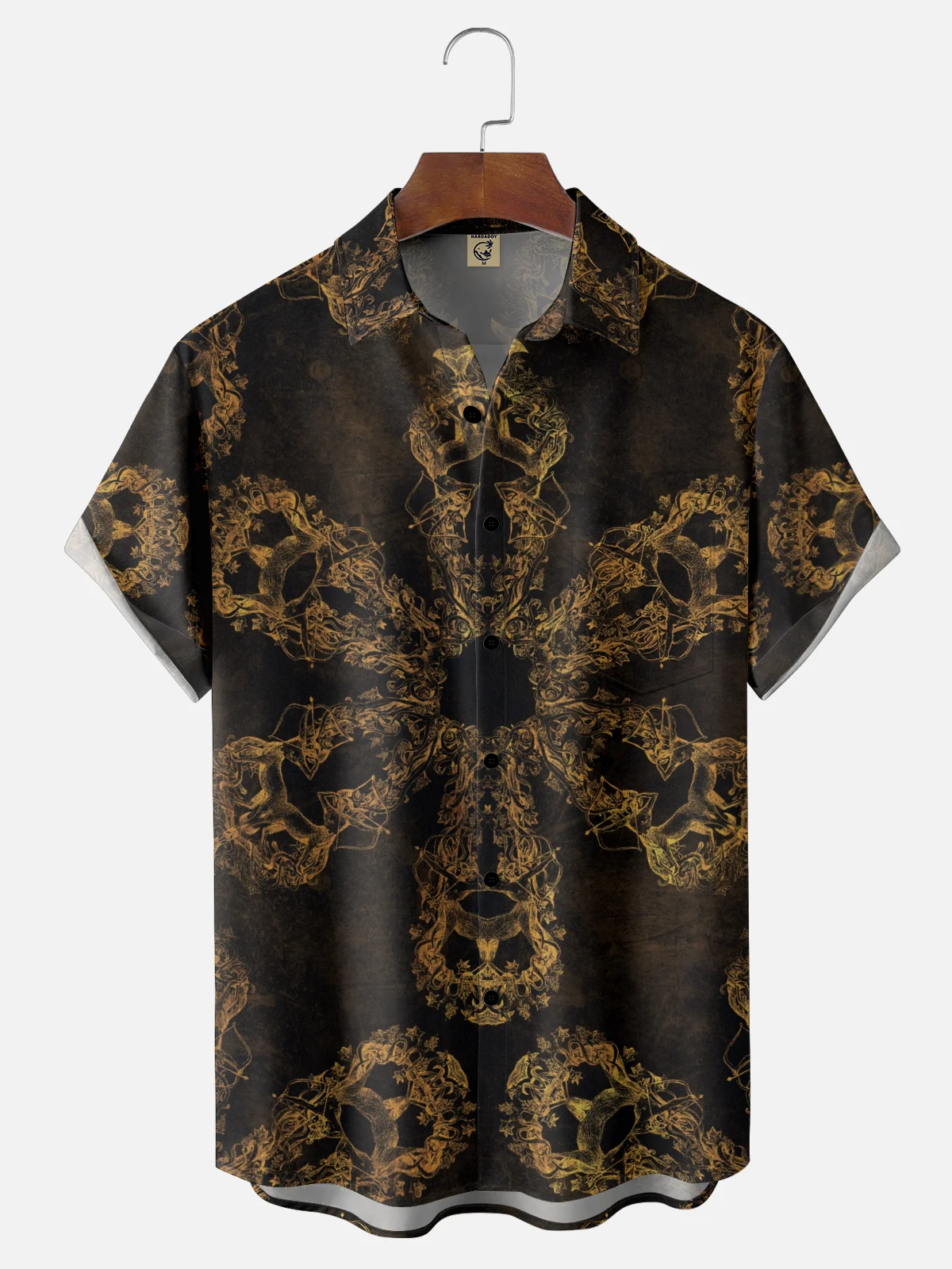 Hardaddy X Mchernovart Moisture-wicking Snowflake Art Chest Pocket Casual Shirt