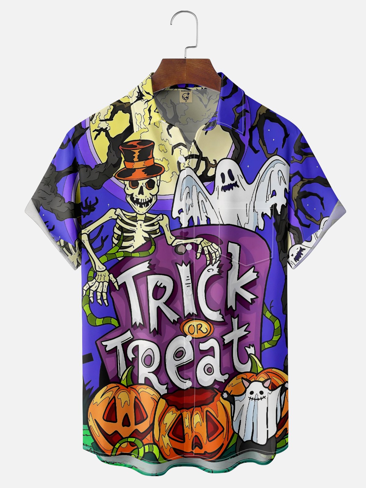 Moisture-wicking Halloween Ghost Chest Pocket Casual Shirt
