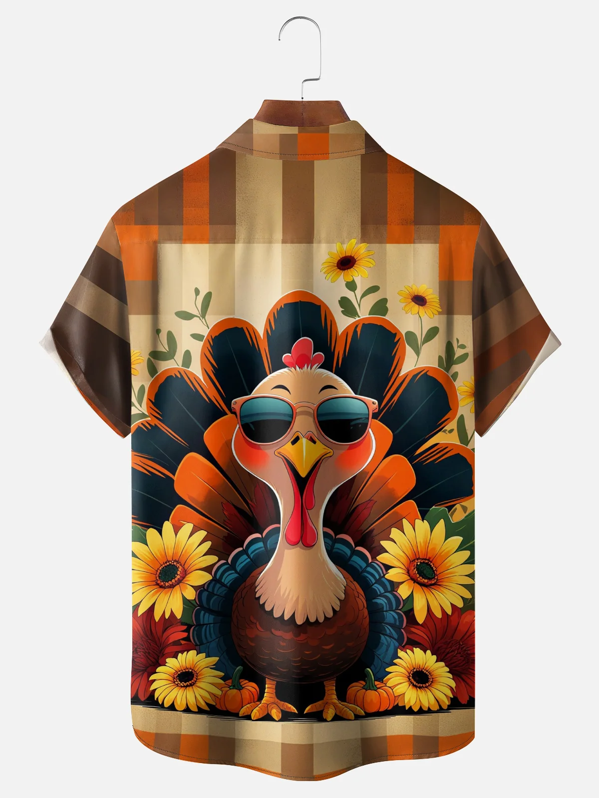 Moisture-wicking Thanksgiving Turkey Gobble Wobble Chest Pocket Casual Shirt