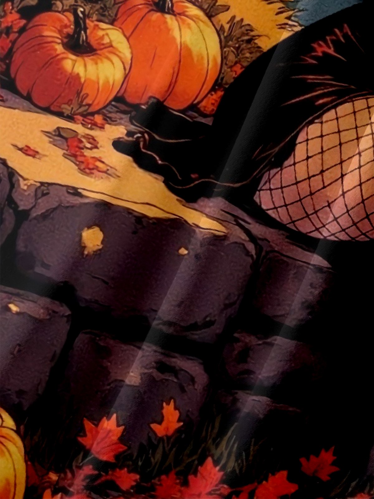 Moisture-wicking Pumpkin Beauty Chest Pocket Casual Shirt