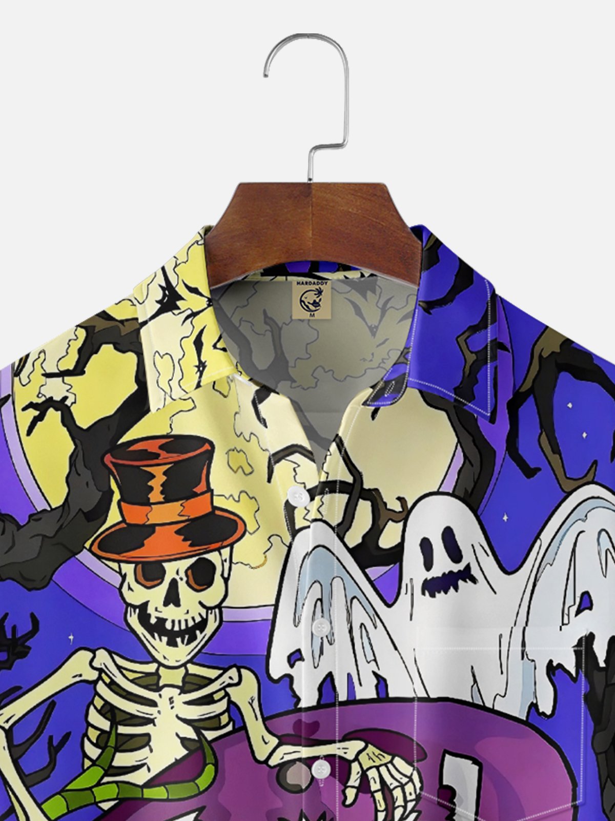 Moisture-wicking Halloween Ghost Chest Pocket Casual Shirt