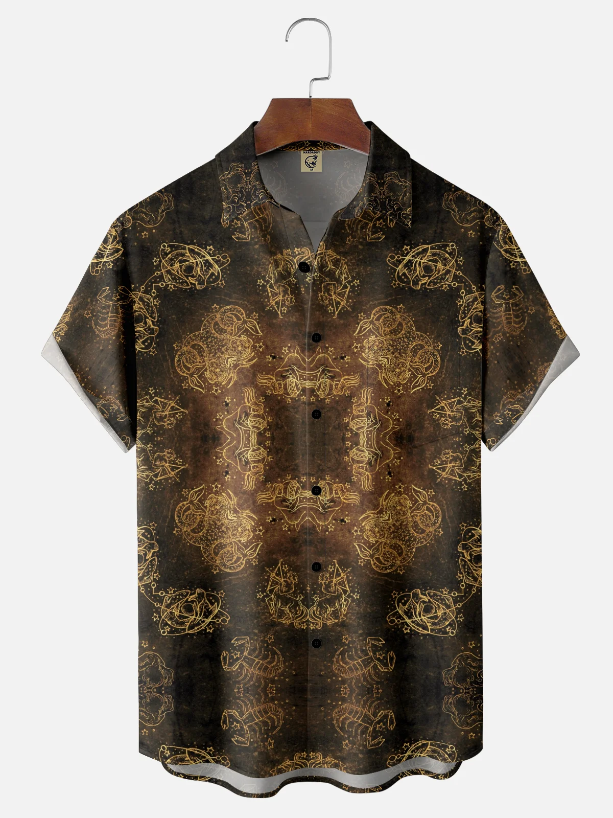 Hardaddy X Mchernovart Moisture-wicking Horoscope Symbol Chest Pocket Casual Shirt