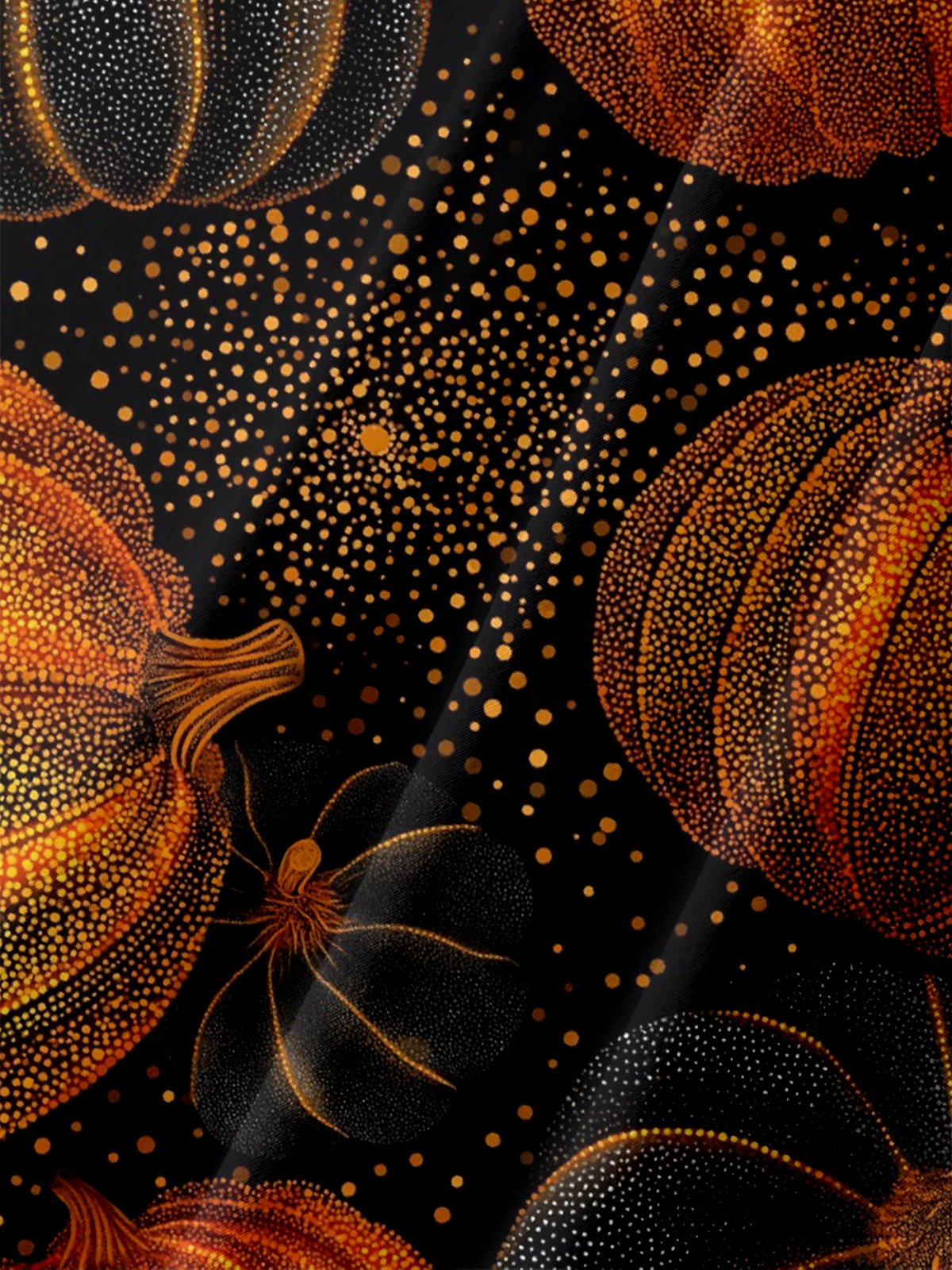 Moisture-Wicking Halloween Ombre Pumpkin Chest Pocket Hawaiian Shirt