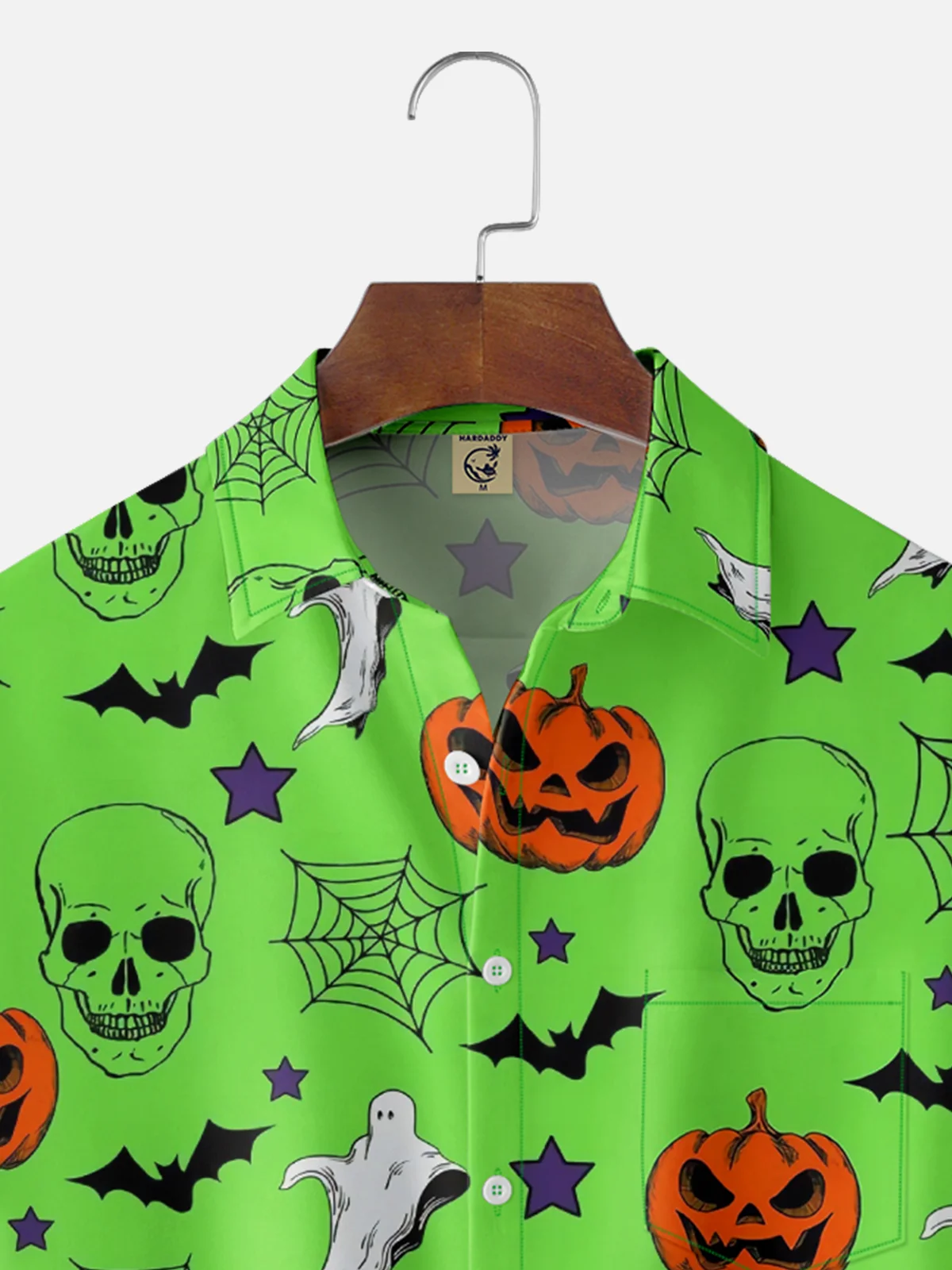 Moisture-wicking Halloween Ghost Chest Pocket Casual Shirt