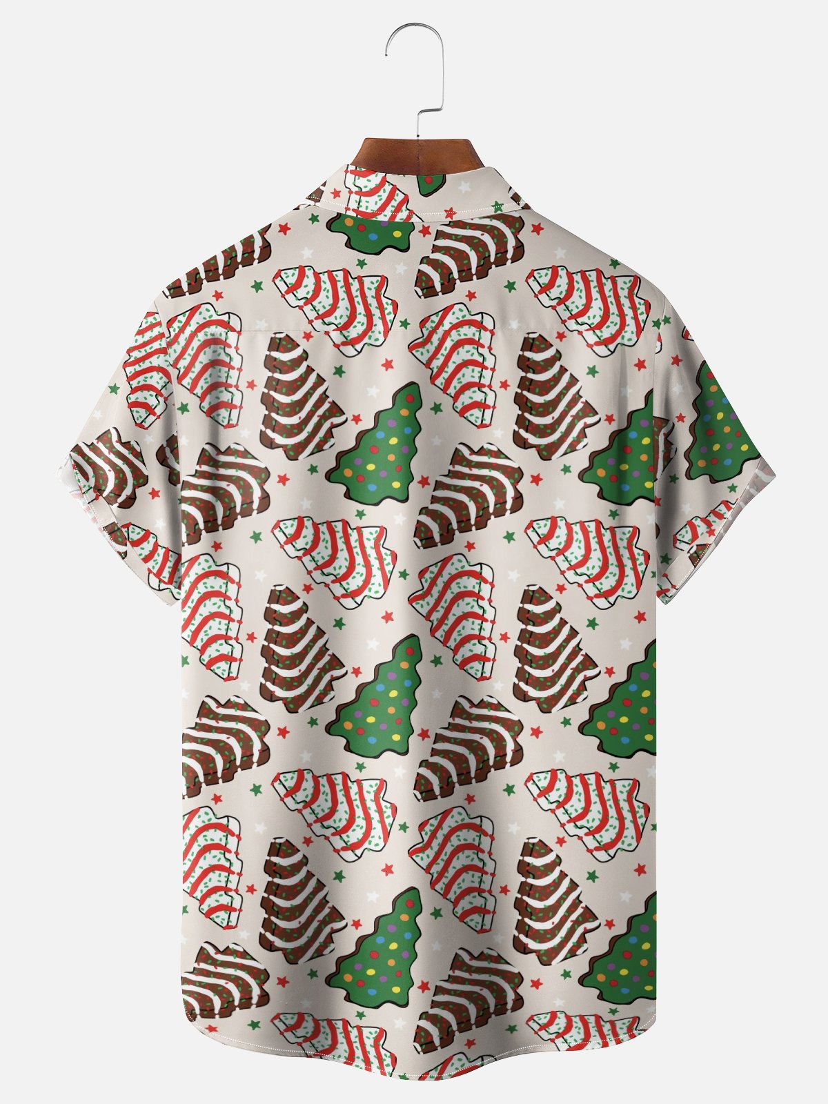 Moisture-wicking Christmas Tree Chest Pocket Casual Shirt