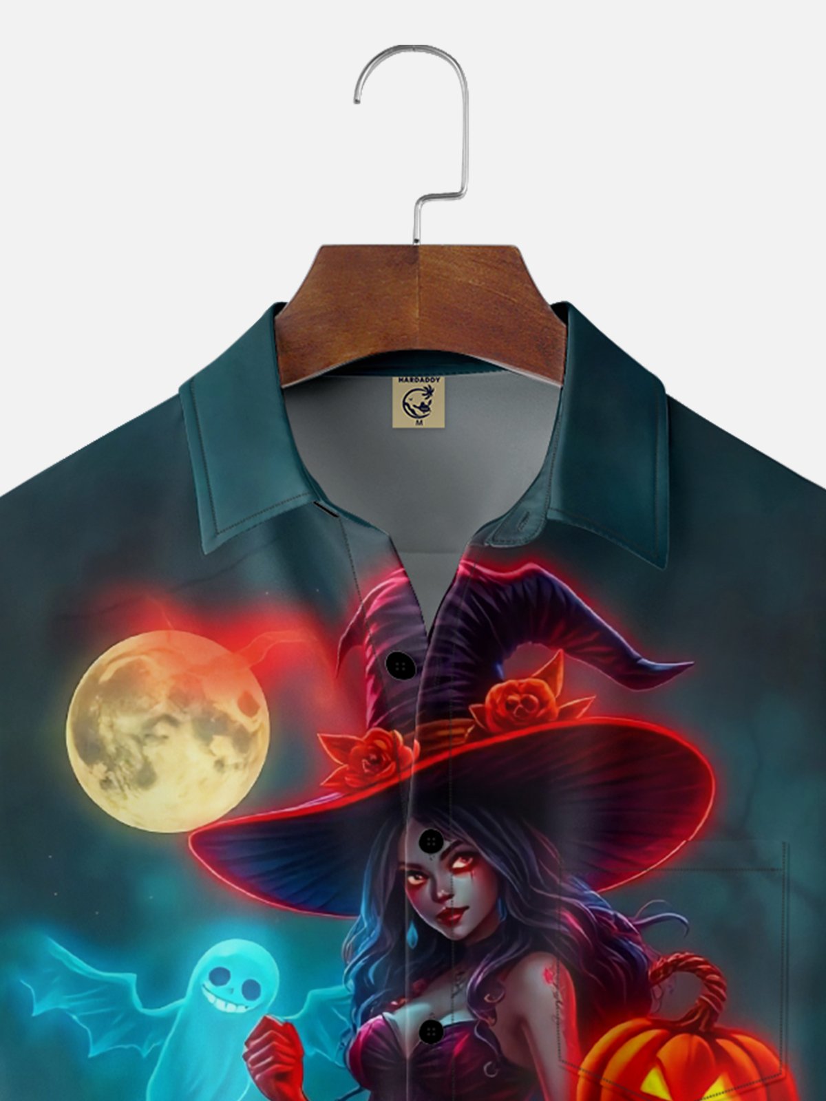 Moisture-wicking Halloween Beauty Chest Pocket Casual Shirt
