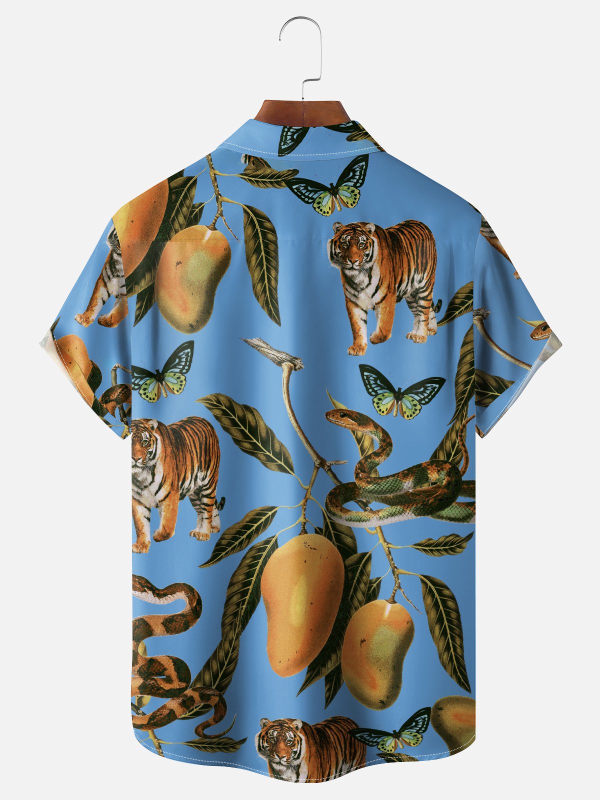 Hardaddy X Emmar Studio Moisture-wicking Tiger Mango Chest Pocket Hawaiian Shirt