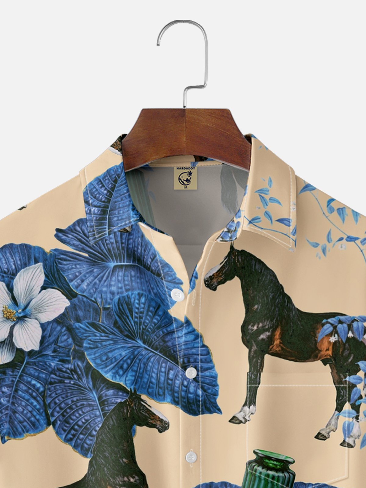 Hardaddy X Emmar Studio Moisture-wicking Horse Flower Vase Chest Pocket Hawaiian Shirt