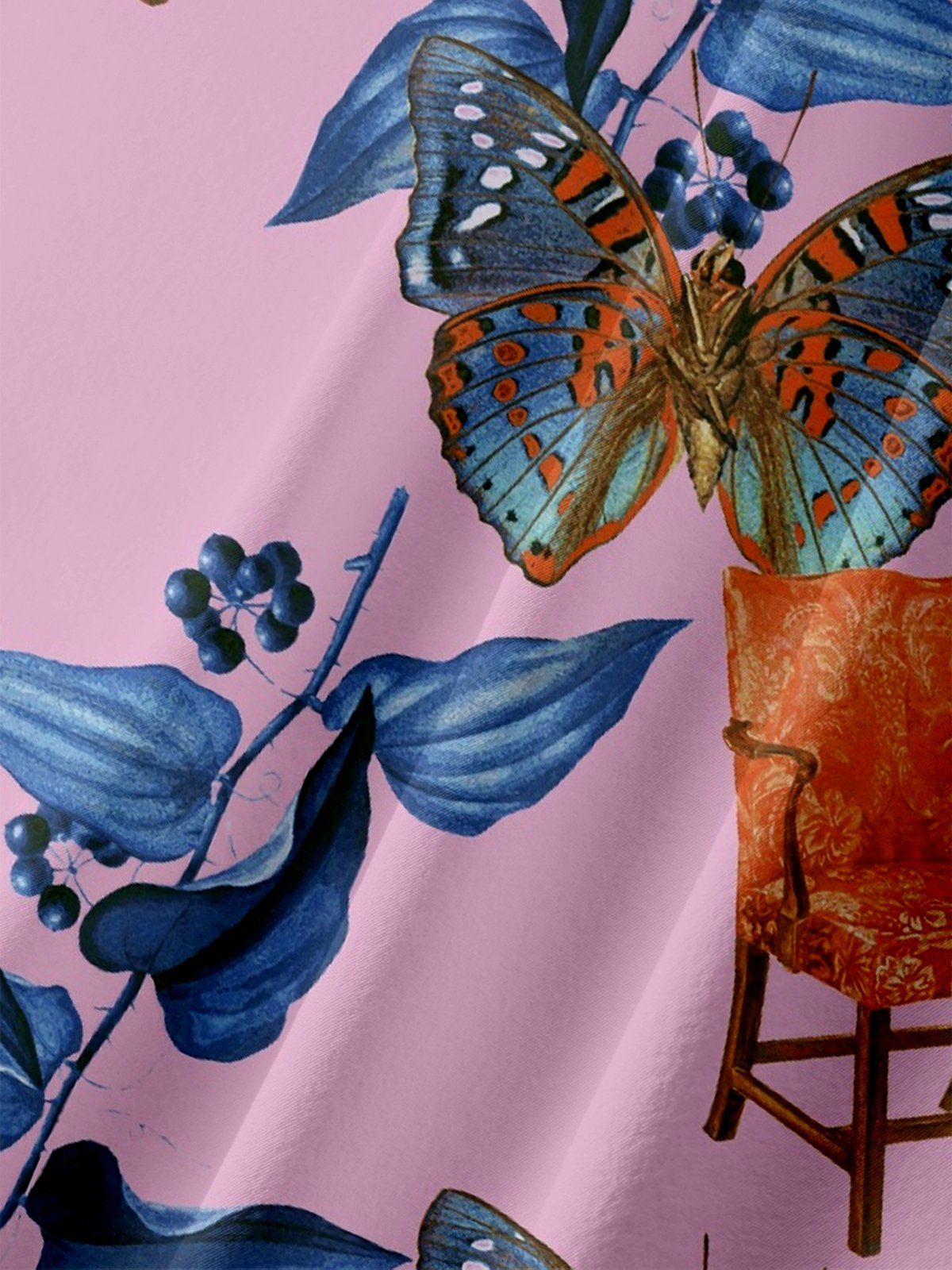 Hardaddy X Emmar Studio Moisture-wicking Butterfly Leaf Chair Planet Chest Pocket Hawaiian Shirt