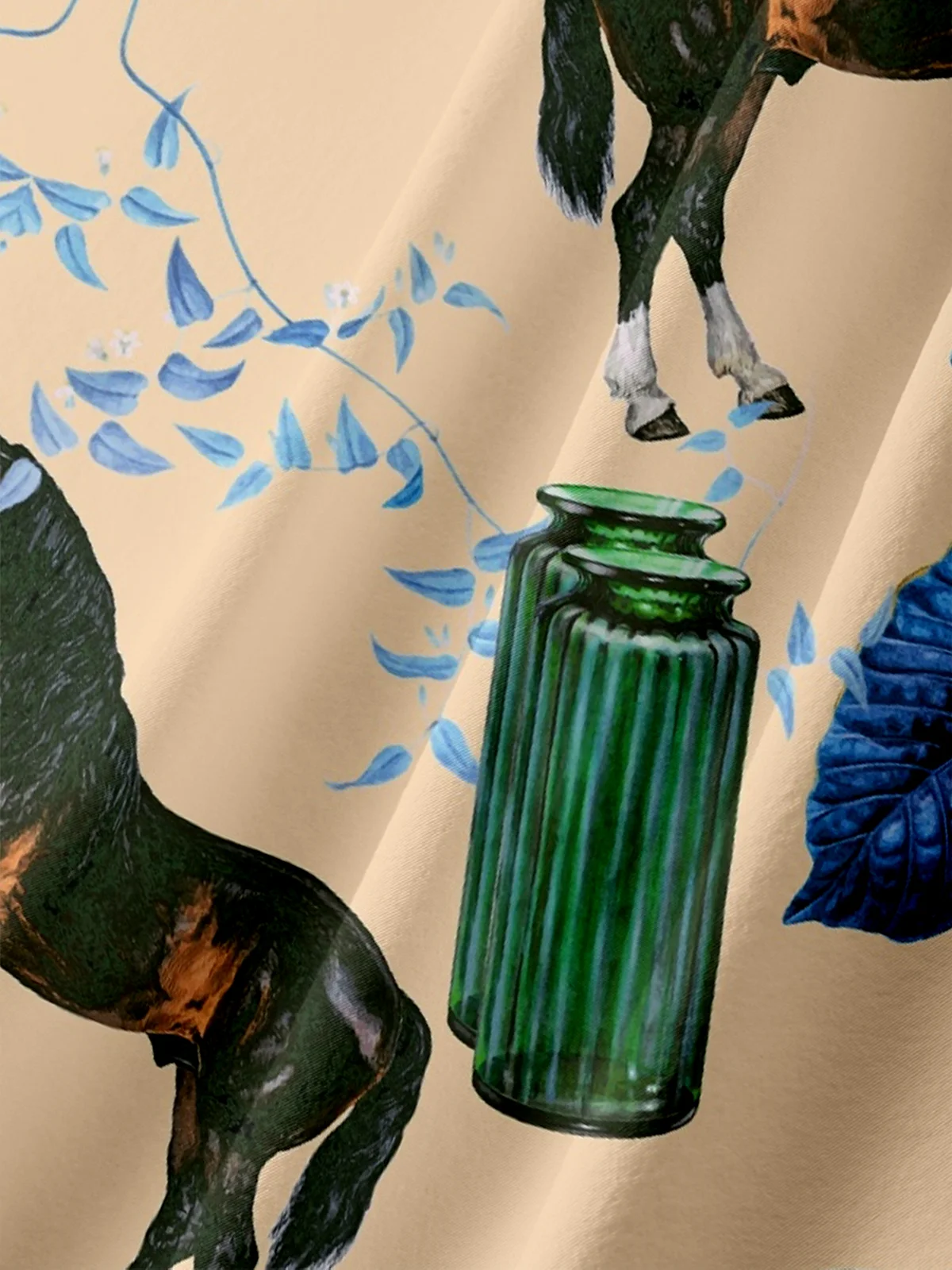 Hardaddy X Emmar Studio Moisture-wicking Horse Flower Vase Chest Pocket Hawaiian Shirt