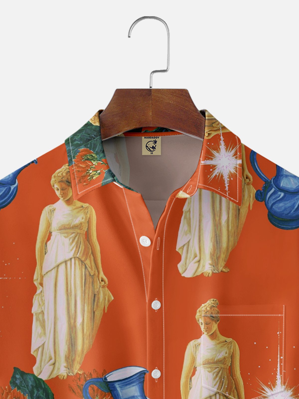Hardaddy X Emmar Studio Moisture-wicking Renaissance Sculpture Vase Kettle Monstera Chest Pocket Hawaiian Shirt