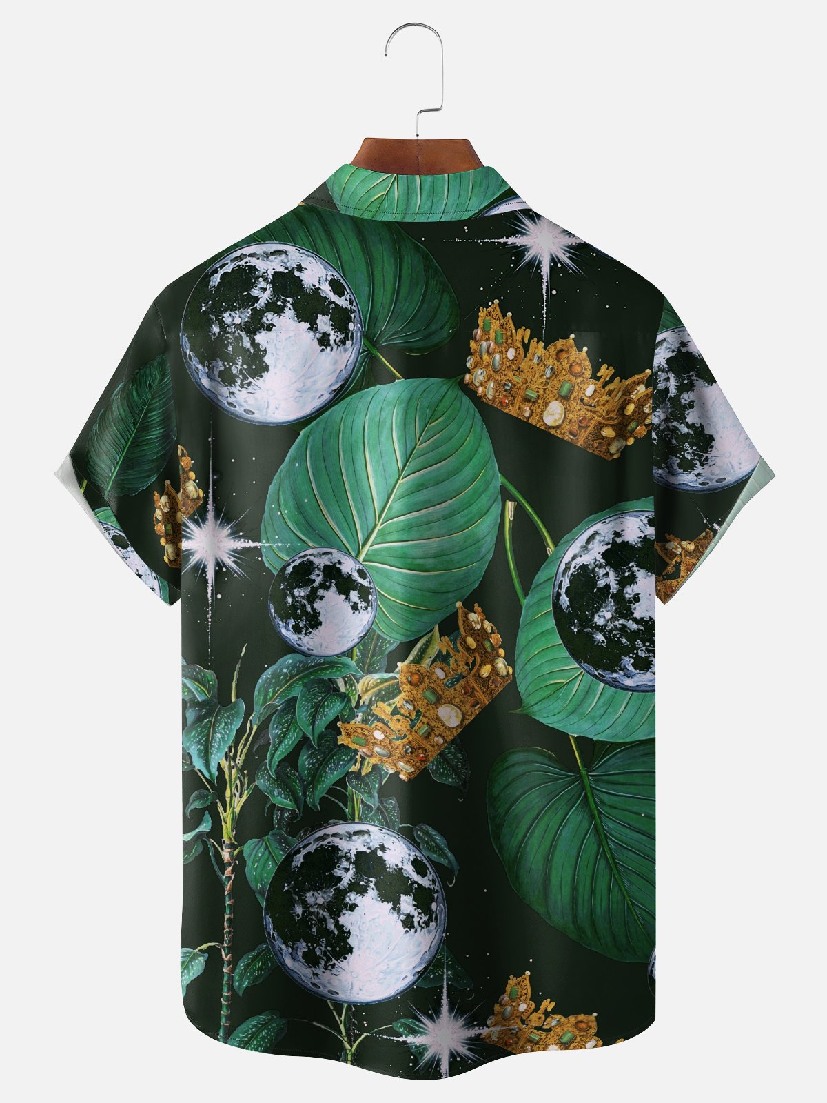 Hardaddy X Emmar Studio Moisture-wicking Crown Earth Leaves Chest Pocket Hawaiian Shirt