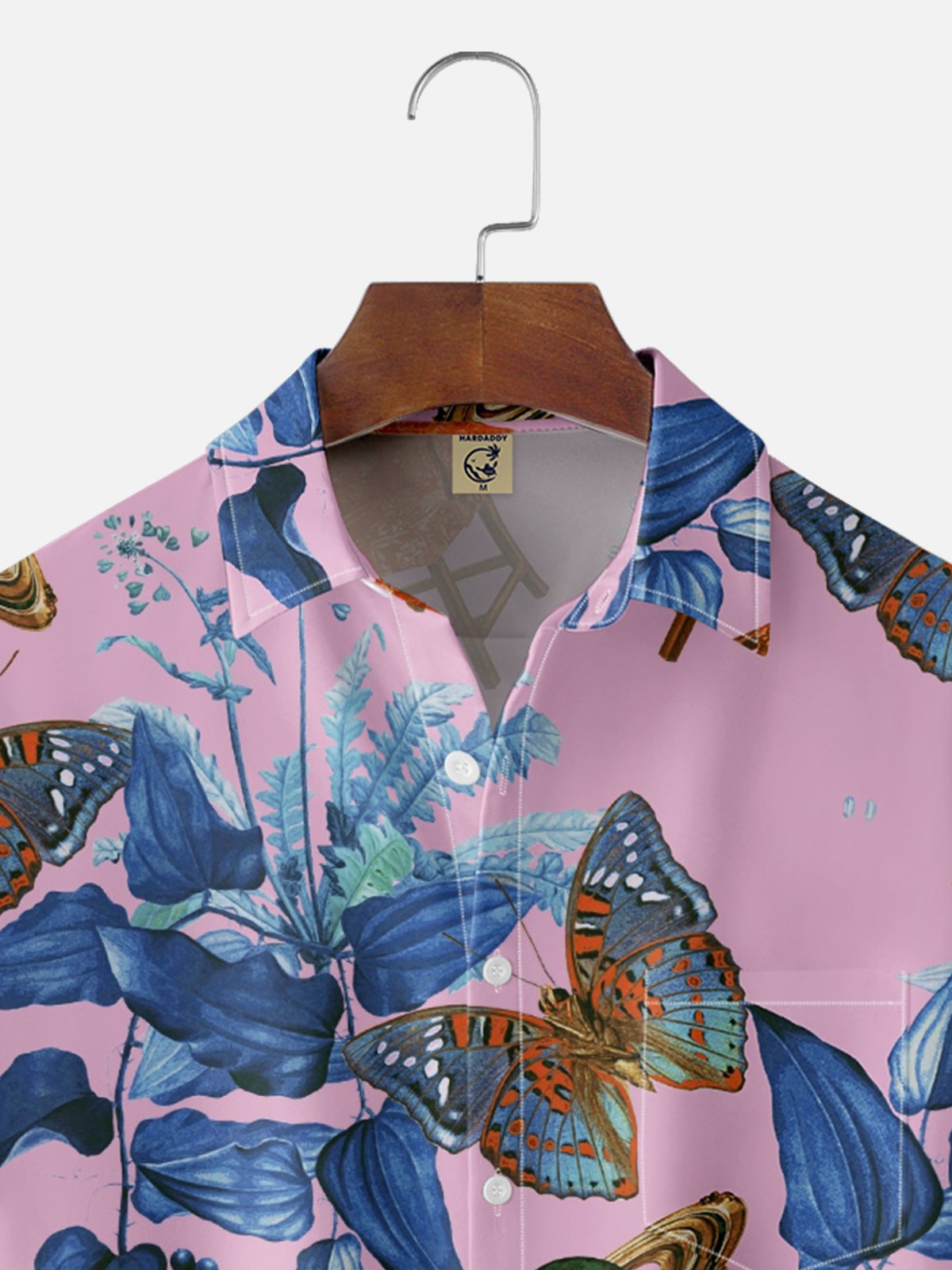 Hardaddy X Emmar Studio Moisture-wicking Butterfly Leaf Chair Planet Chest Pocket Hawaiian Shirt