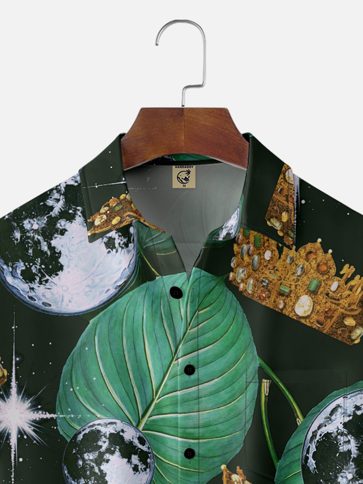 Hardaddy X Emmar Studio Moisture-wicking Crown Earth Leaves Chest Pocket Hawaiian Shirt