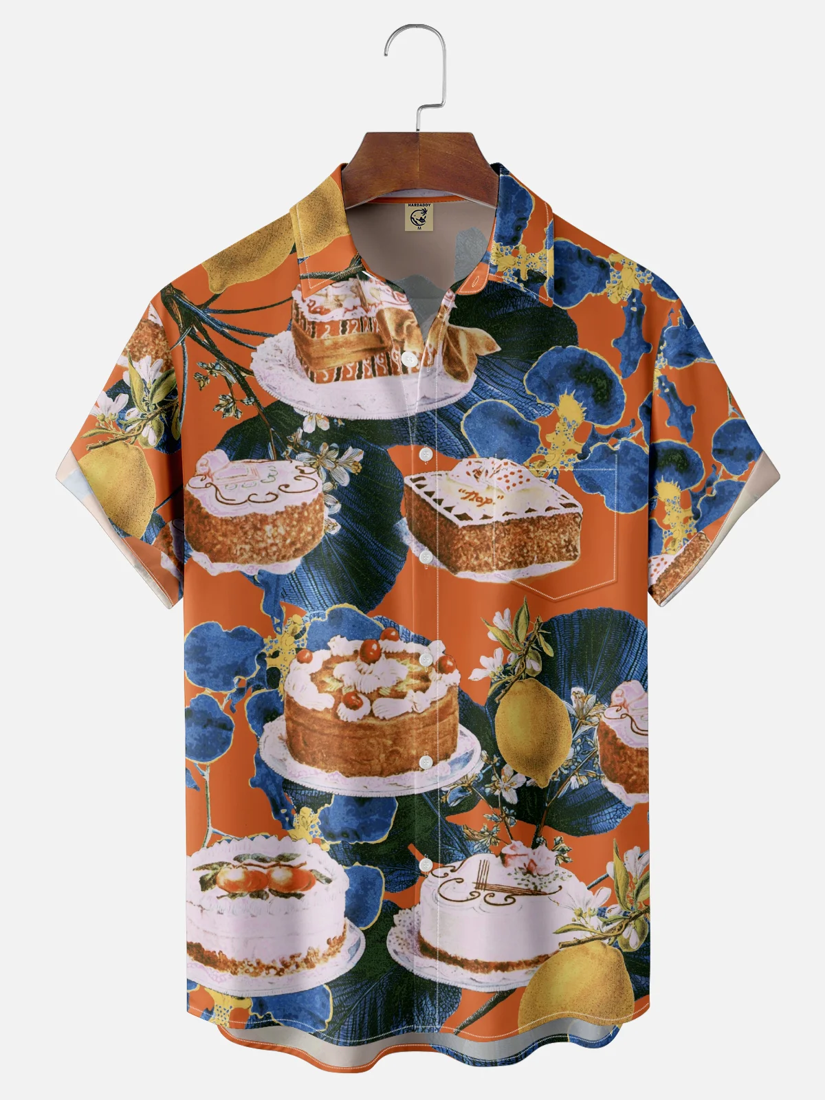 Hardaddy X Emmar Studio Moisture-wicking Orchid Cake Lemon Chest Pocket Hawaiian Shirt