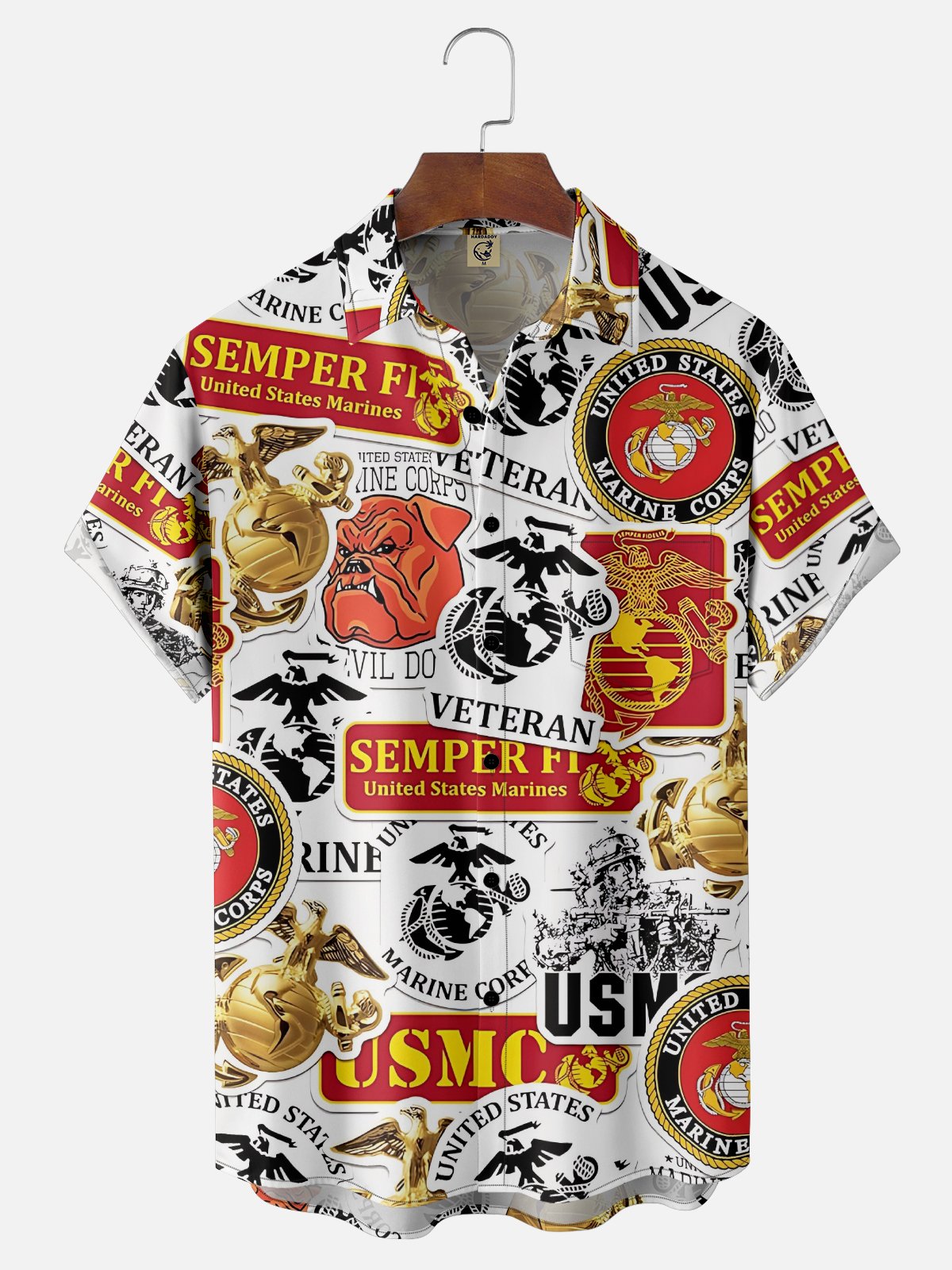 Moisture-wicking Veterans Day Marine Corps Air Force Chest Pocket Casual Shirt