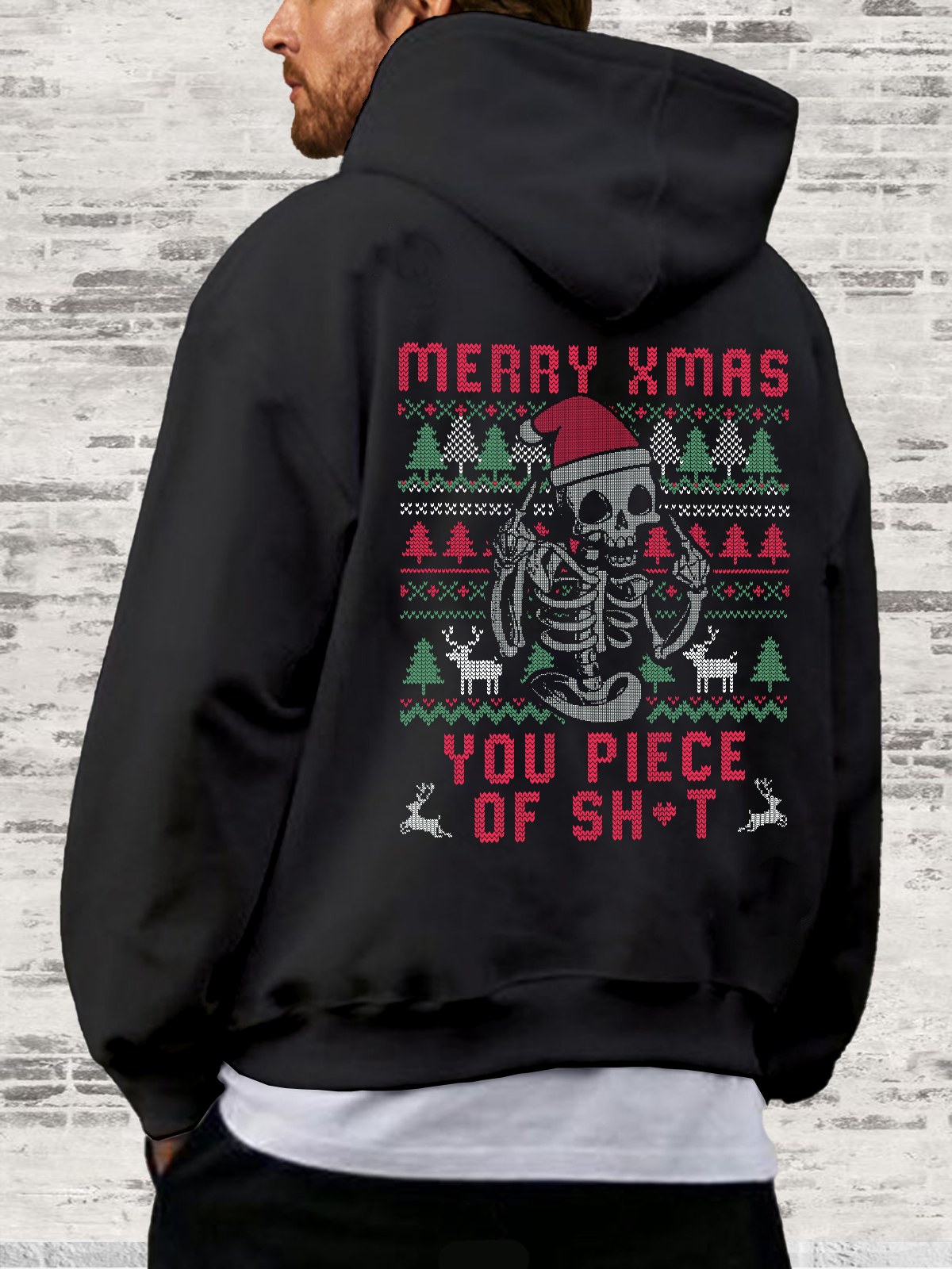 Hardaddy X Eduely Merry Christmas Skull Sweatshirt Hoodie