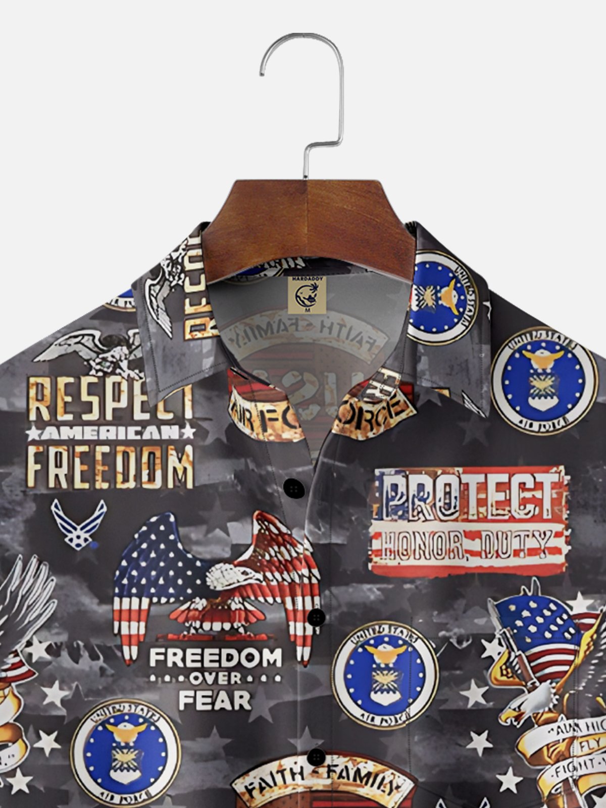 Moisture-wicking Veterans Day Air Force Chest Pocket Casual Shirt