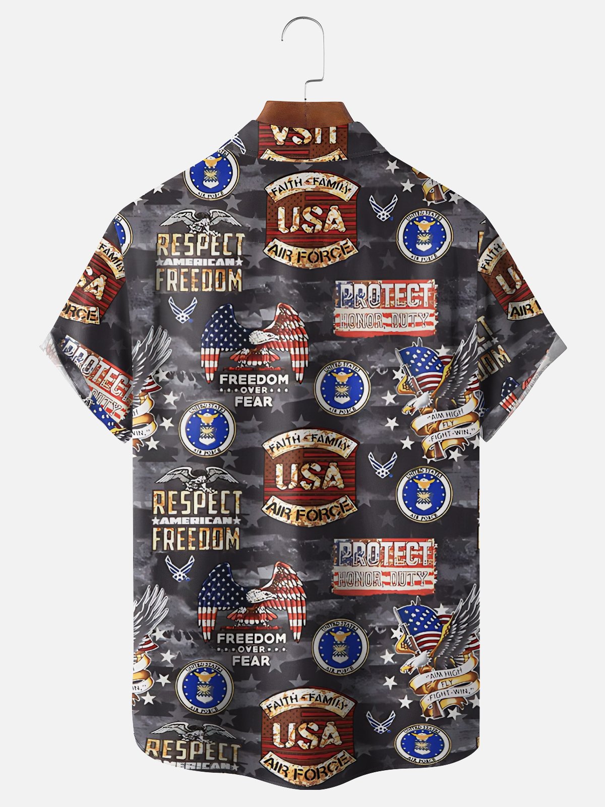Moisture-wicking Veterans Day Air Force Chest Pocket Casual Shirt