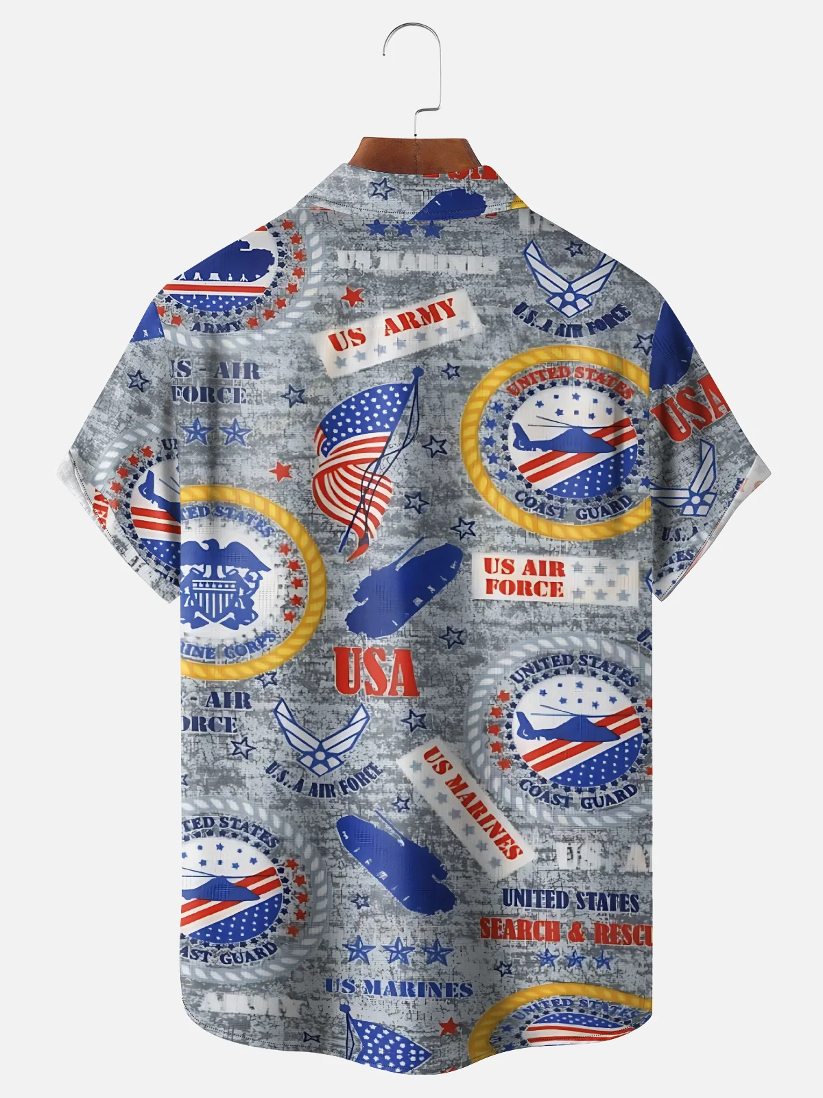 Moisture-wicking Veterans Day U.S. Marine Air Force Chest Pocket Casual Shirt