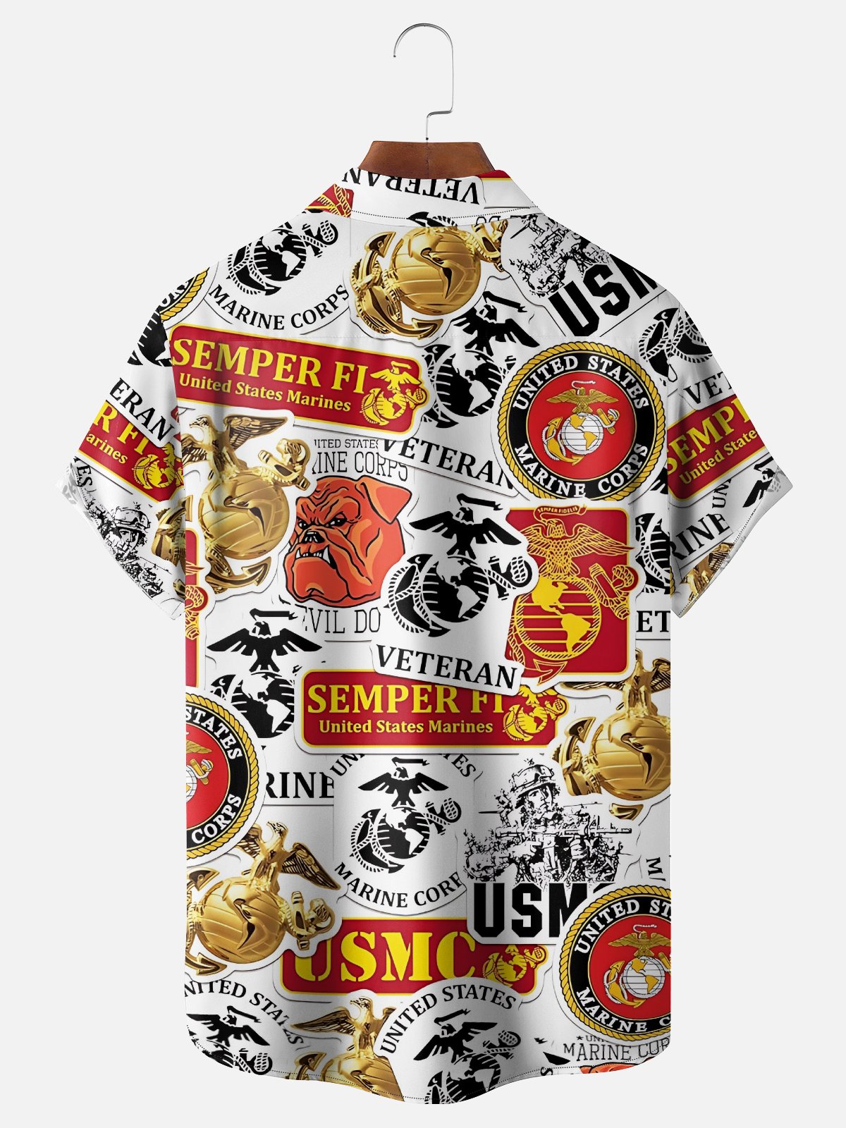 Moisture-wicking Veterans Day Marine Corps Air Force Chest Pocket Casual Shirt