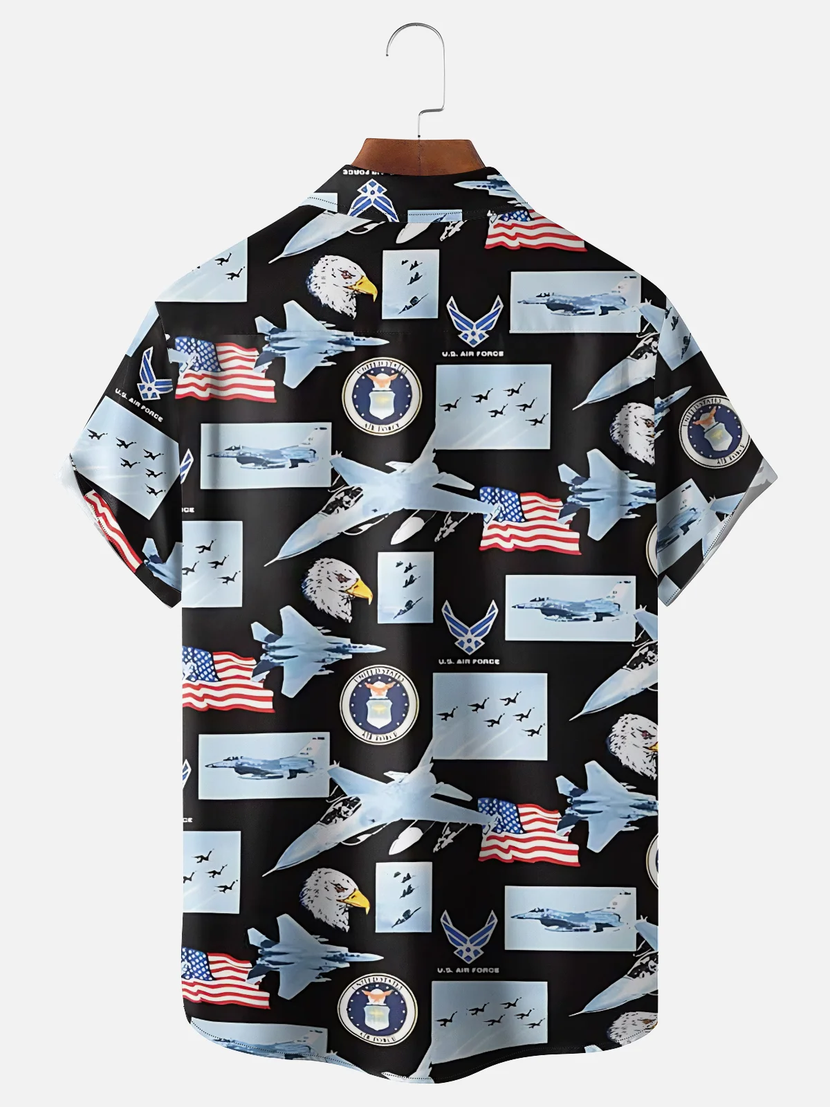 Moisture-wicking Veterans Day Air Force Chest Pocket Casual Shirt