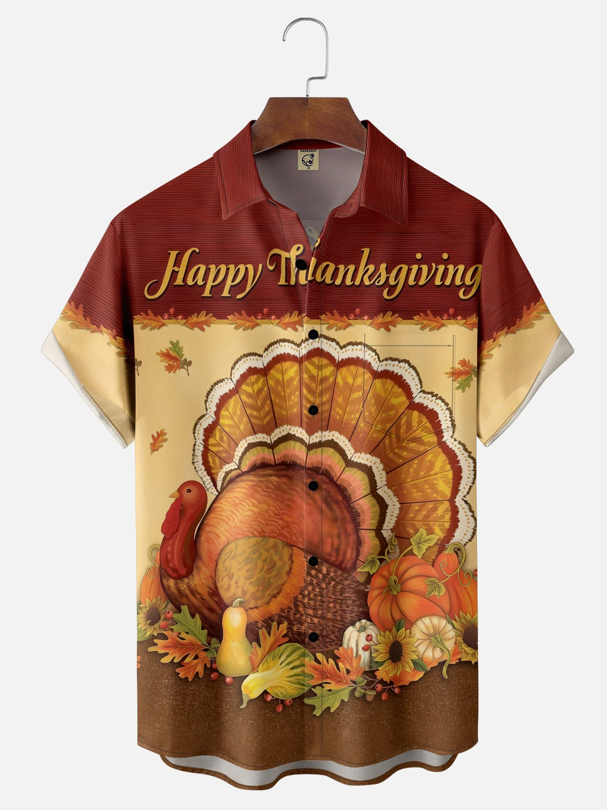 Moisture-wicking Thanksgiving Turkey Chest Pocket Casual Shirt
