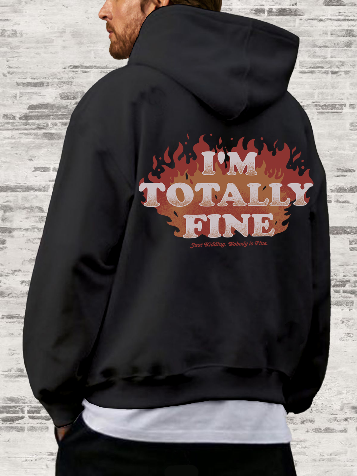 Hardaddy X Eduely I M TOTALLY FINE Hooded Sweatshirt